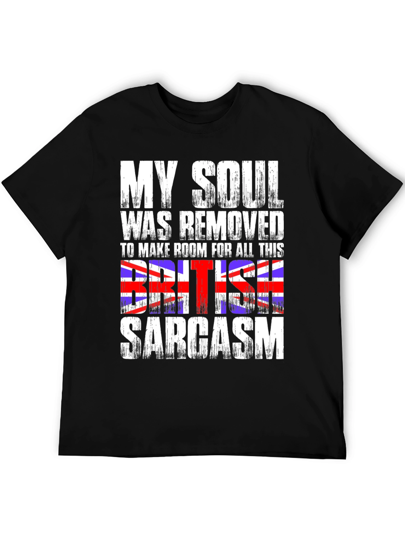 Black British Sarcasm Graphic Tee - Black view 5