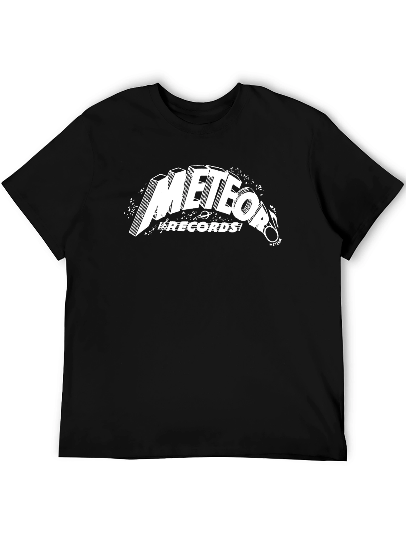 Black Meteor Records Graphic T-Shirt - Retro Style view 5