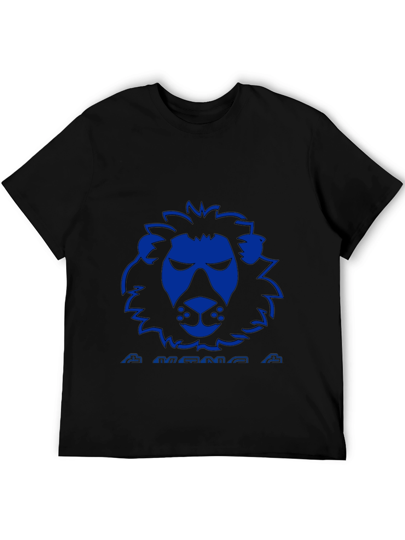 Black Blue Lion Graphic Black T-Shirt view 5