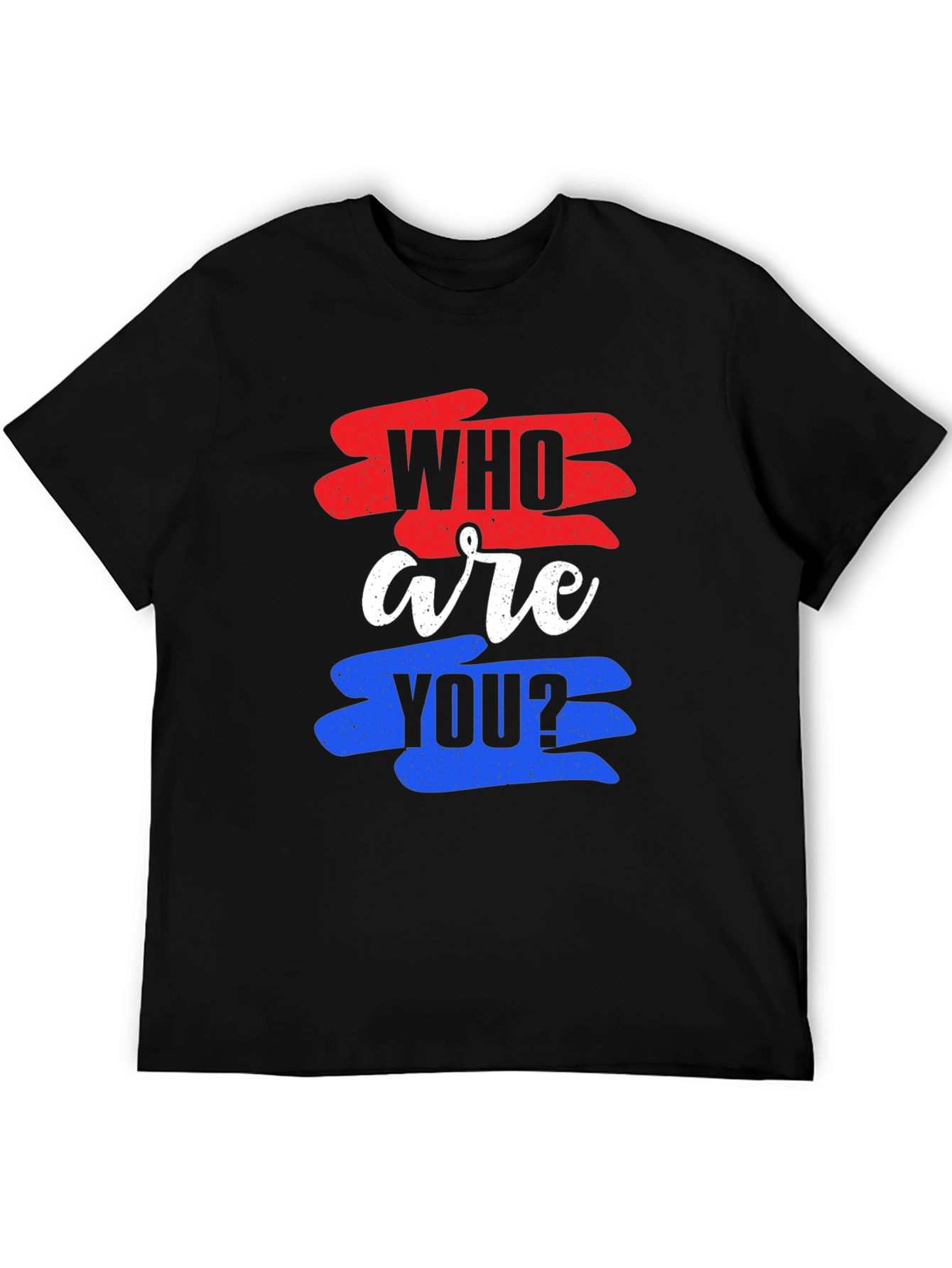 Black Who Are You Graphic Tee view 5