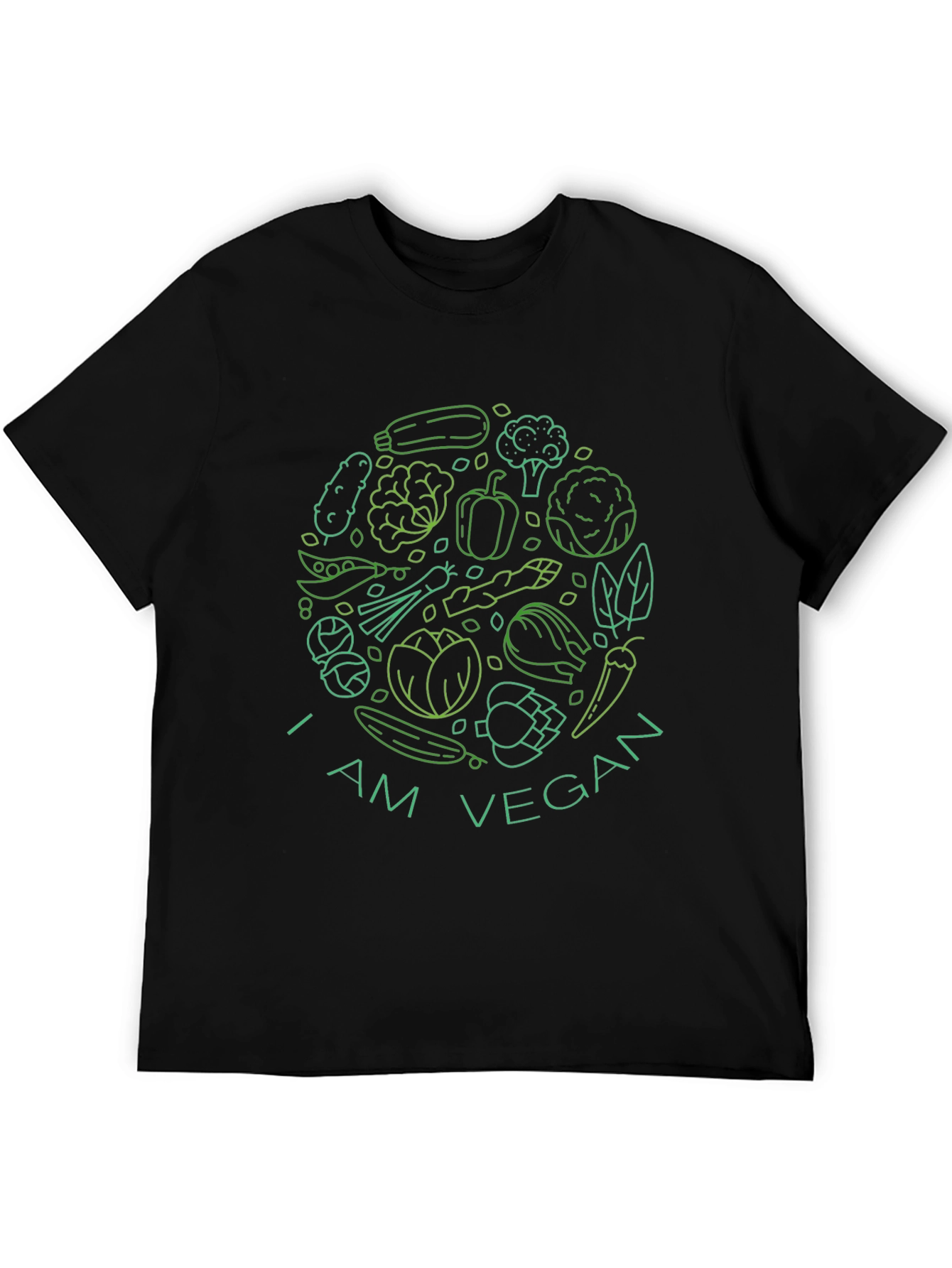 Black I am Vegan Graphic Tee view 5