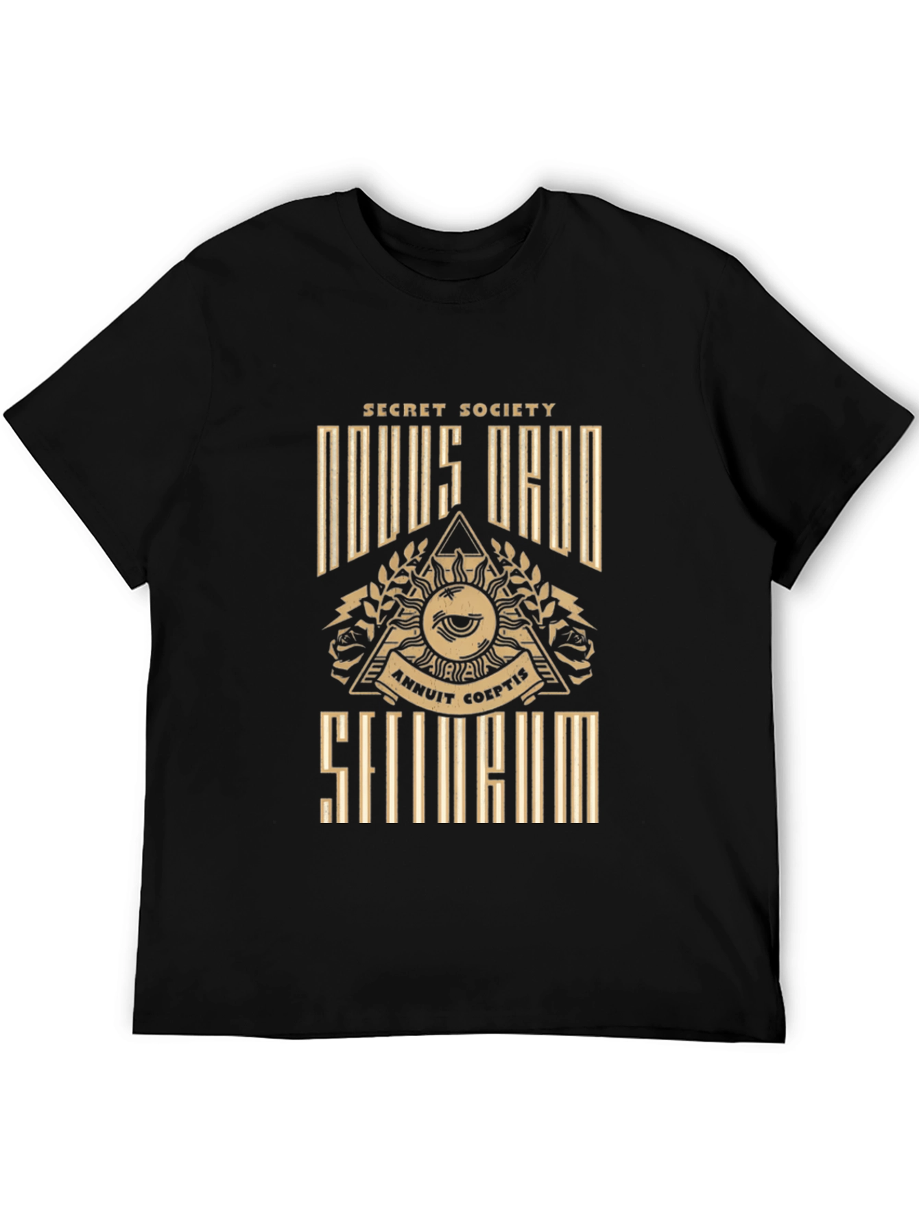 Black Secret Society Novus Ordo Seclorum Graphic T-Shirt view 5