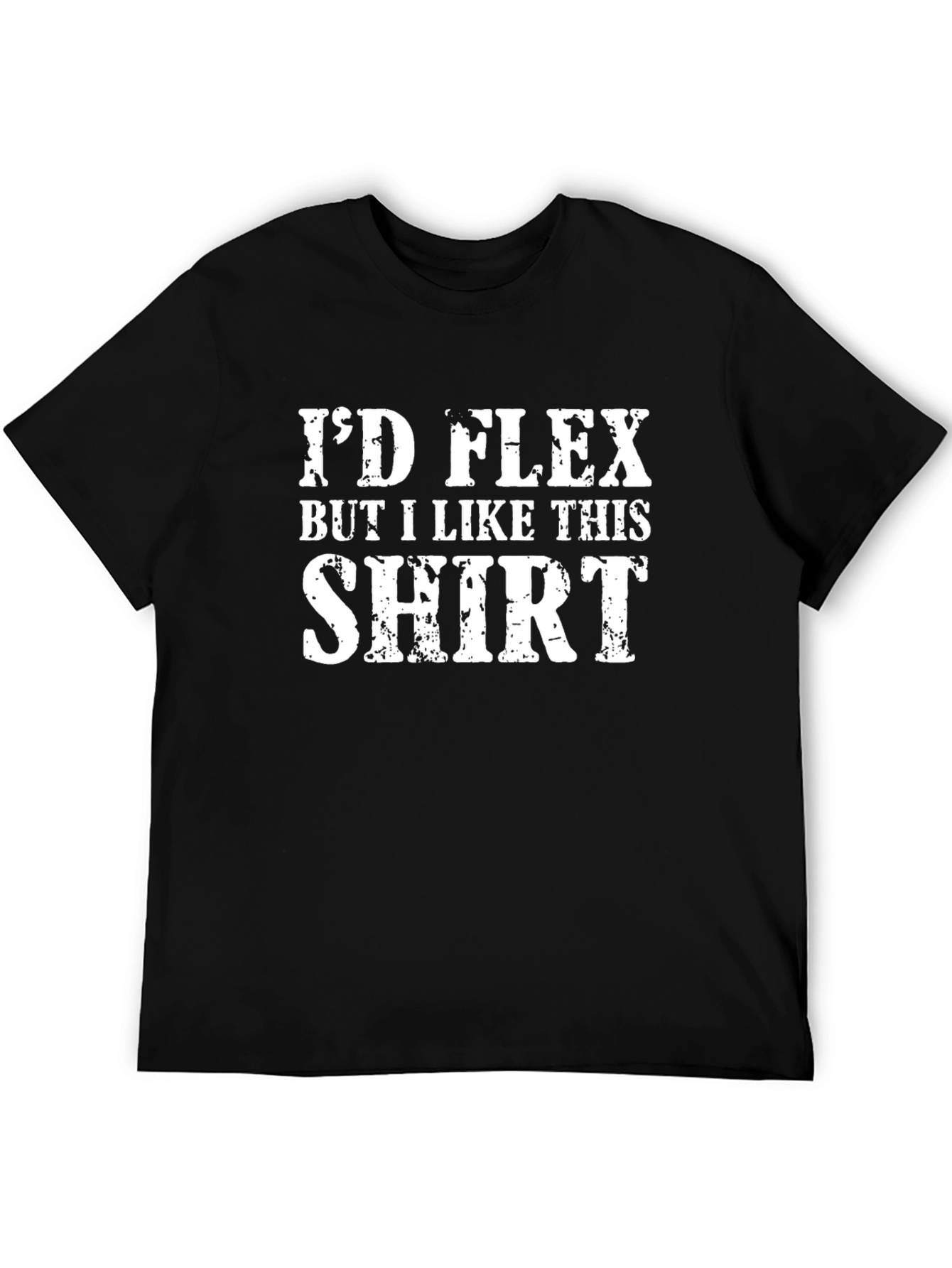 Black Men's "I'd Flex But I Like This Shirt" Graphic Tee view 5