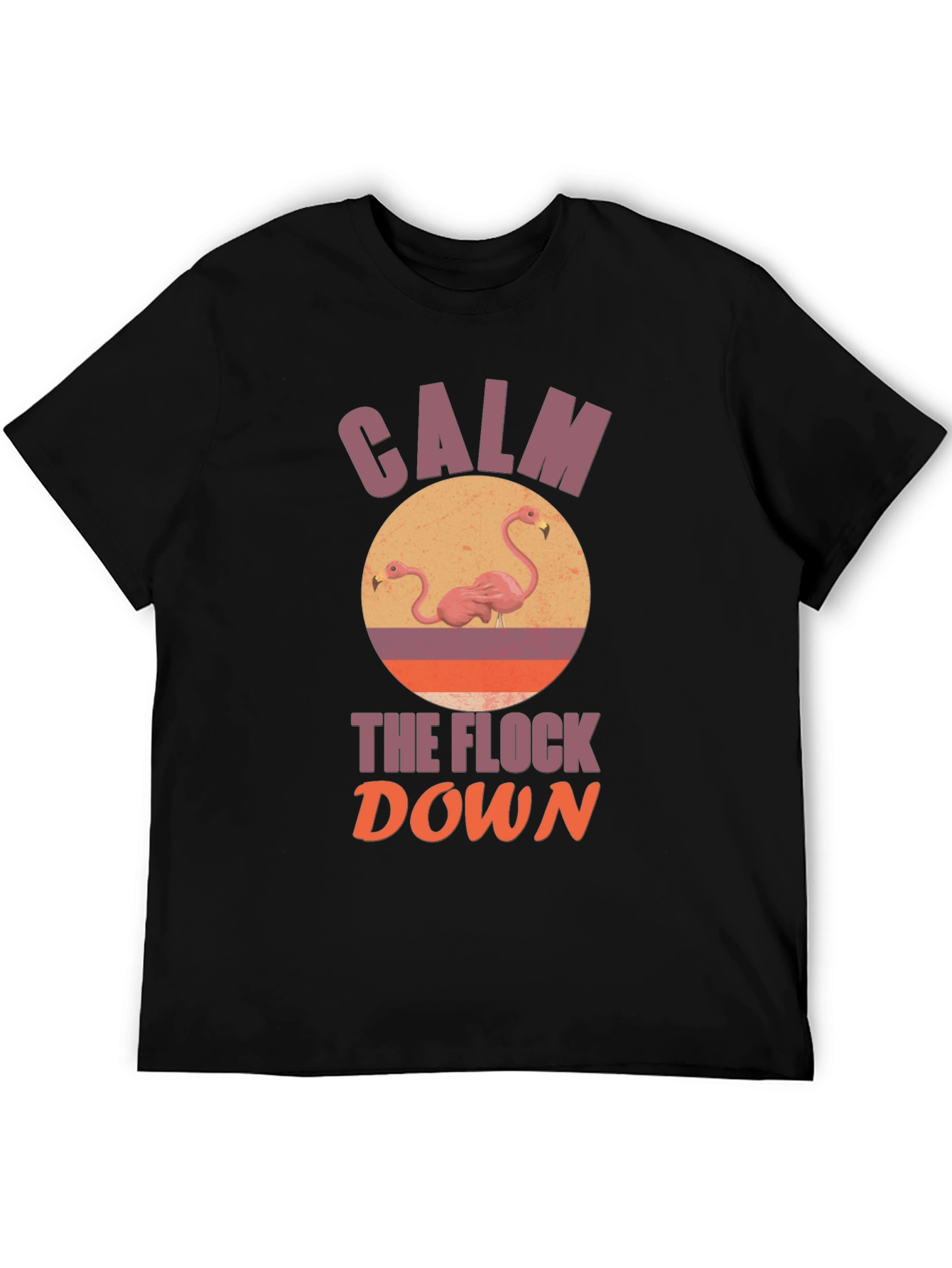 Black Calm the Flock Down Graphic T-Shirt view 5
