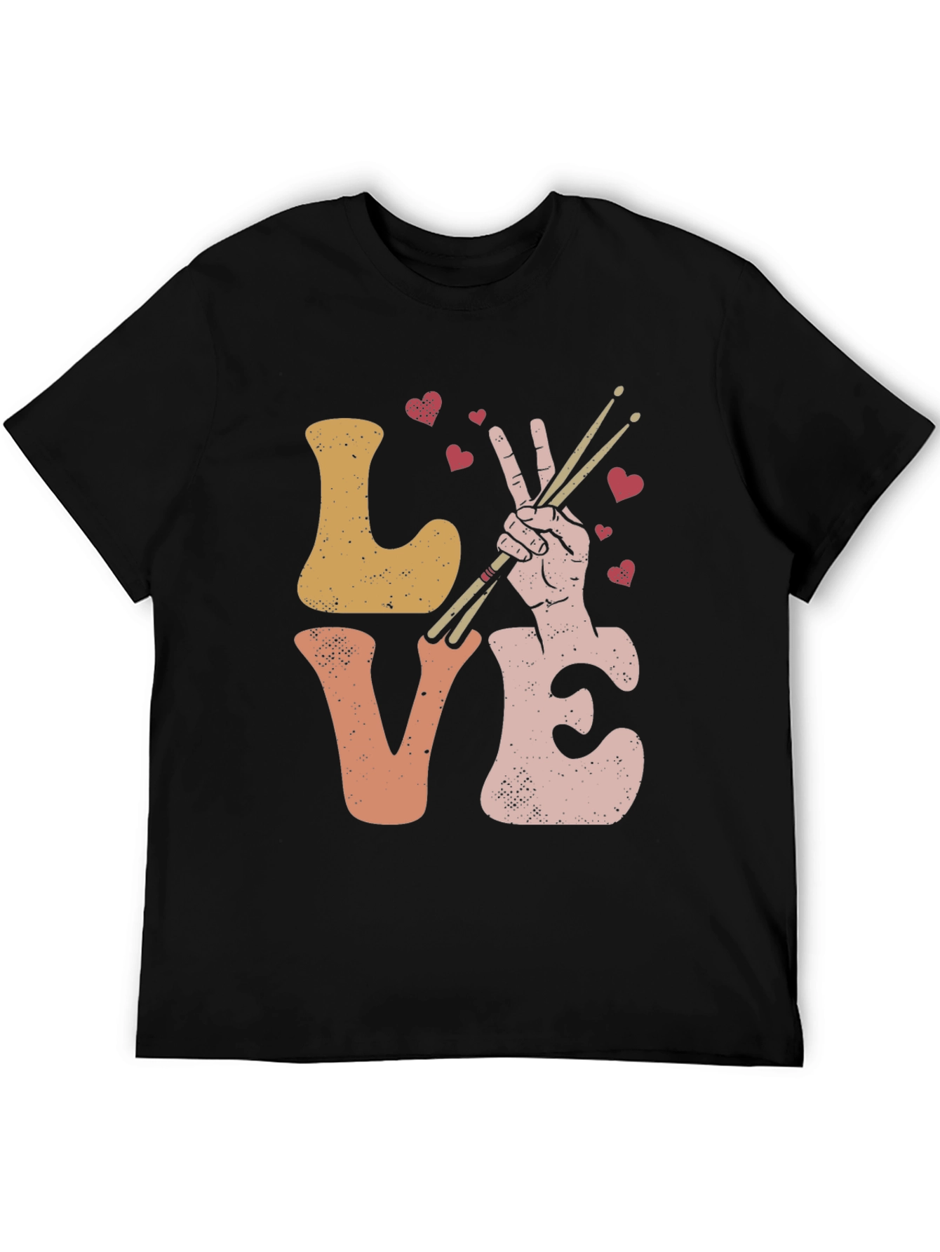 Black Love Drummer Graphic T-Shirt view 5