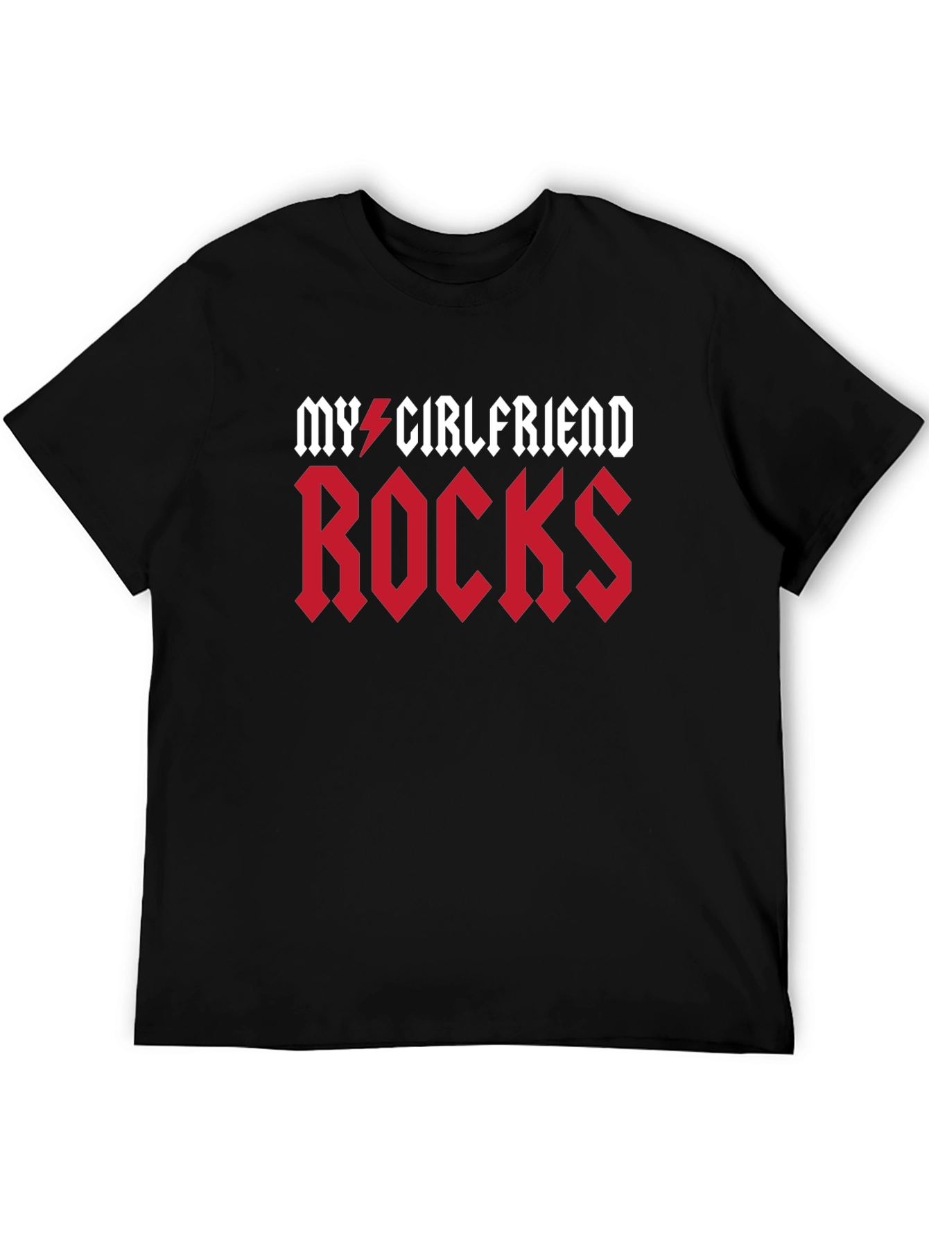 Black My Girlfriend Rocks Graphic T-Shirt view 5