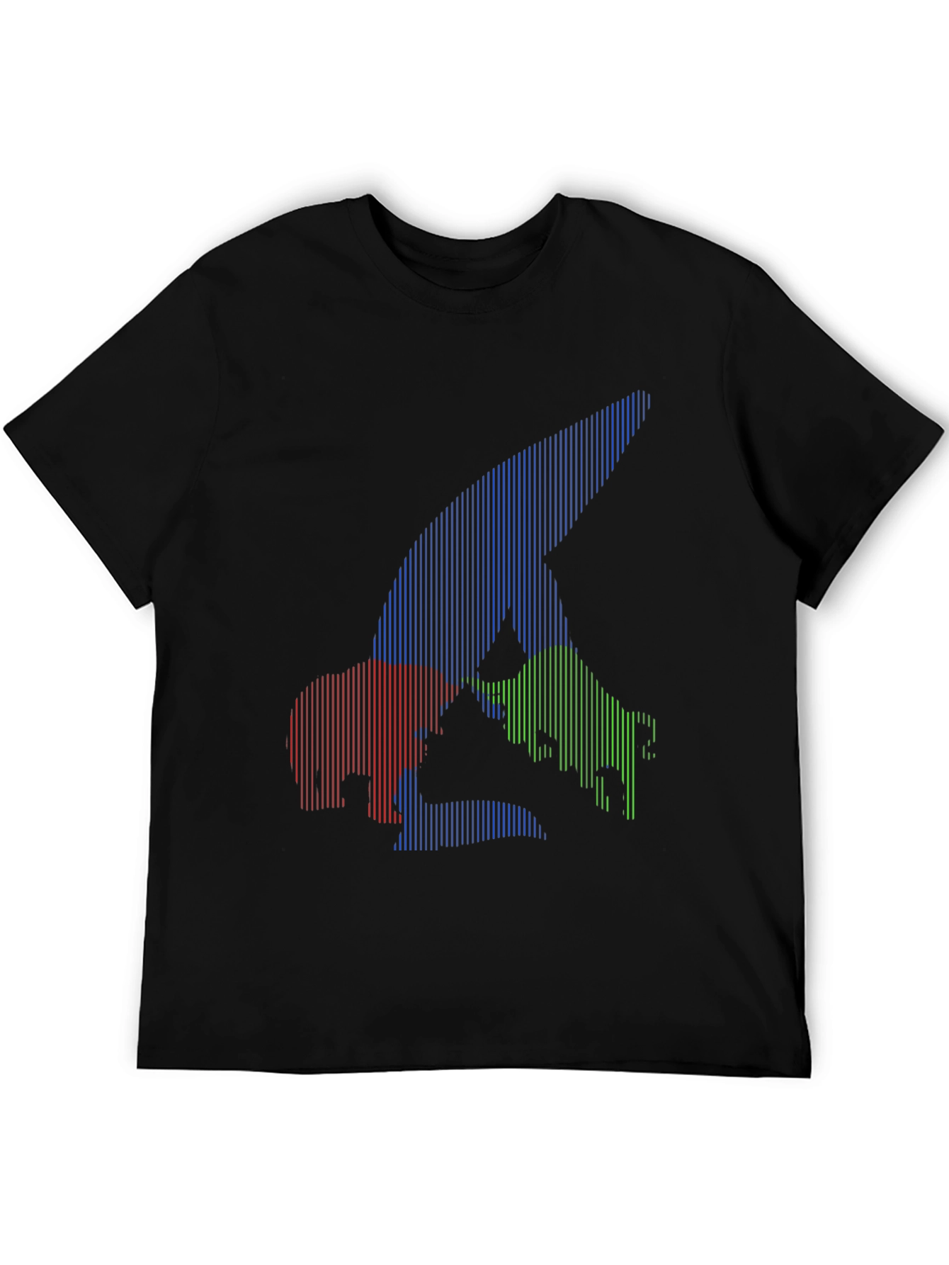 Black Bull Bear Shark Tee - Unique Striped Graphic view 5