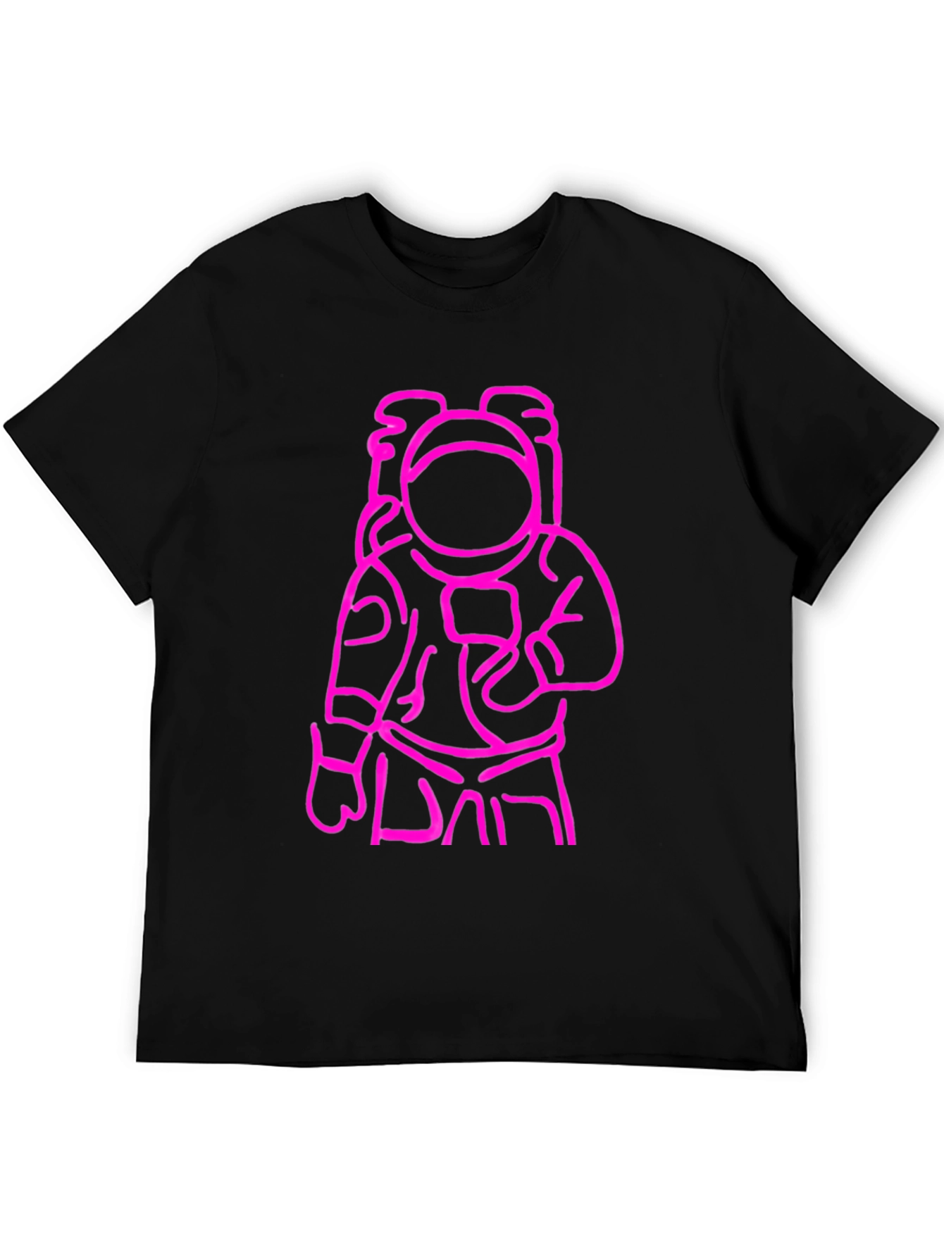 Black Astronaut Graphic Tee - Black Cotton Blend T-Shirt view 5