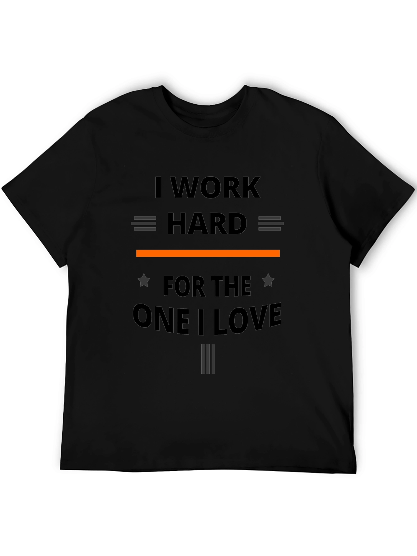 Black I Work Hard T-Shirt - Black Graphic Tee view 5