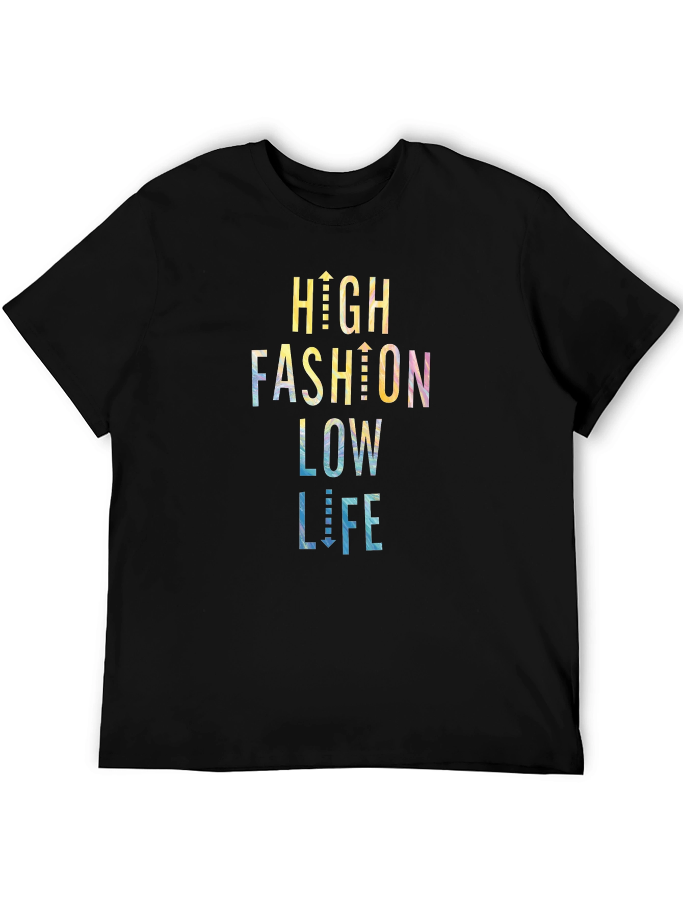 Black High Fashion Low Life Graphic Tee view 5