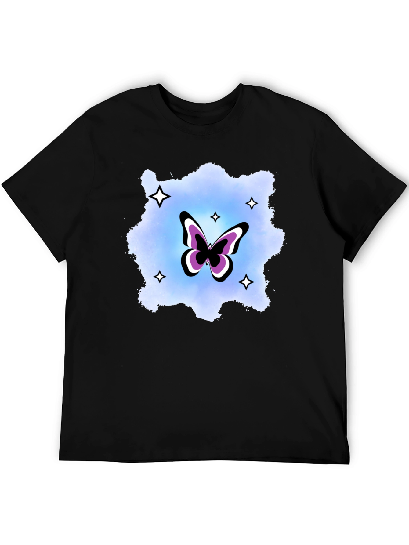 Black Butterfly Starburst Graphic T-Shirt view 5