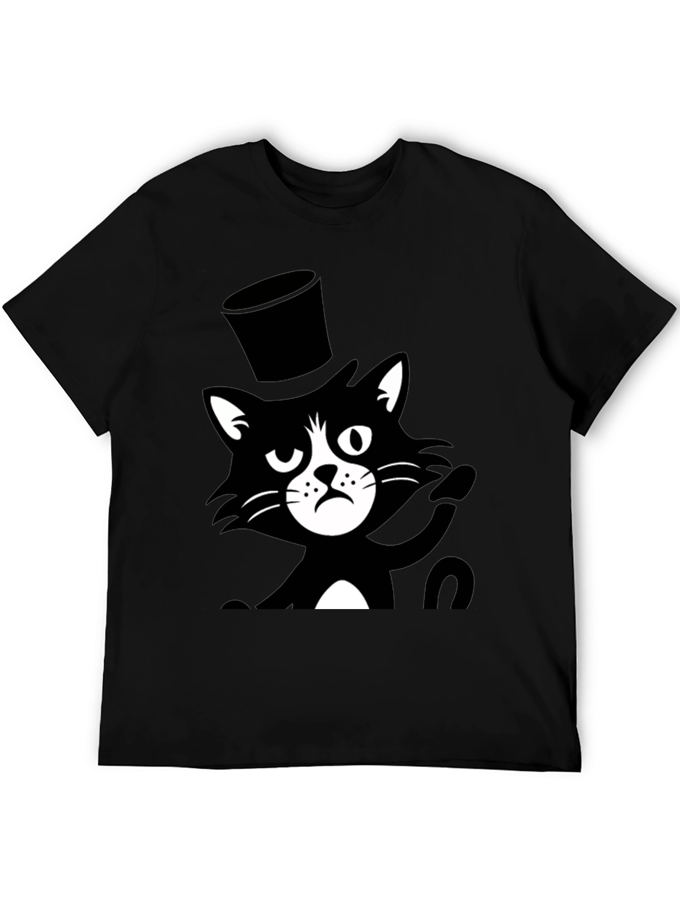 Black Top Hat Cat T-Shirt - Unisex view 5