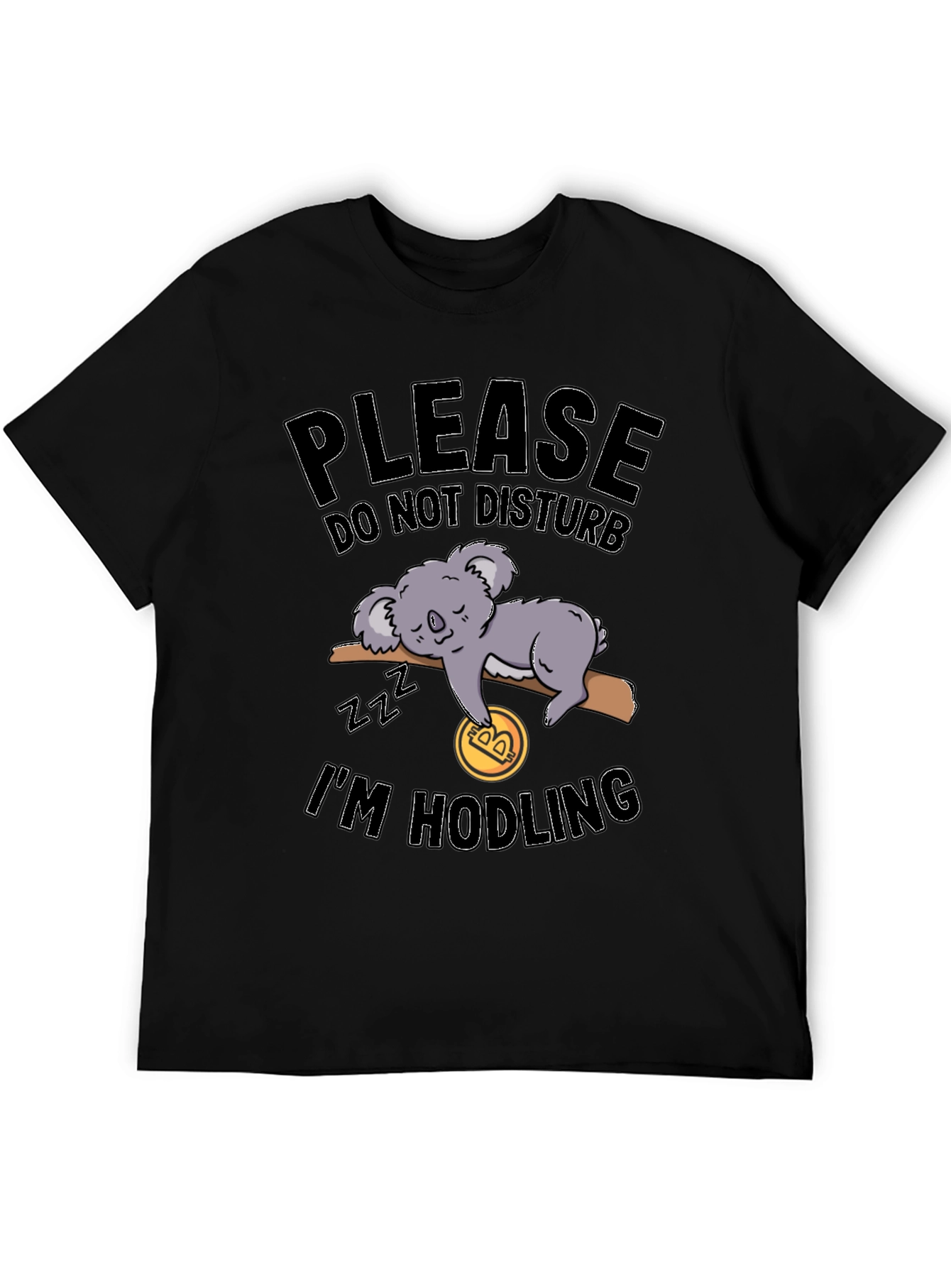 Black Funny Crypto Koala Hodler Black T-Shirt view 5