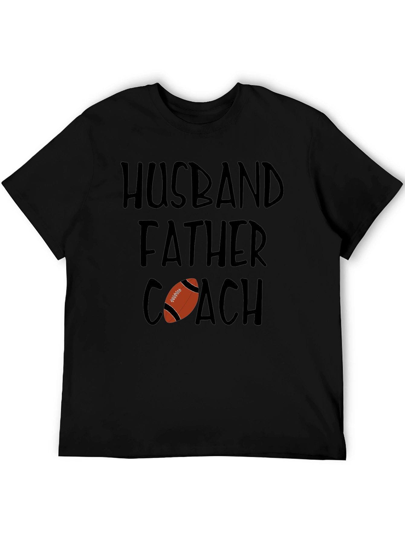 Black Husband Father Coach Graphic T-Shirt view 5