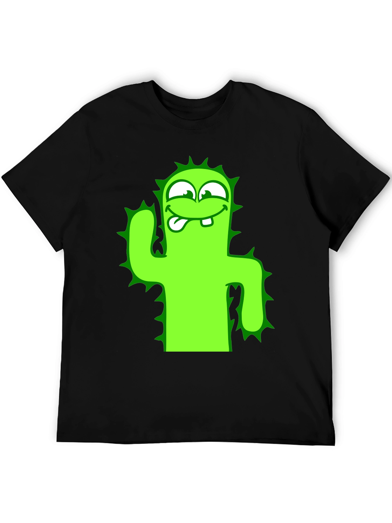 Black Funny Cactus Graphic Tee - Black T-Shirt view 5