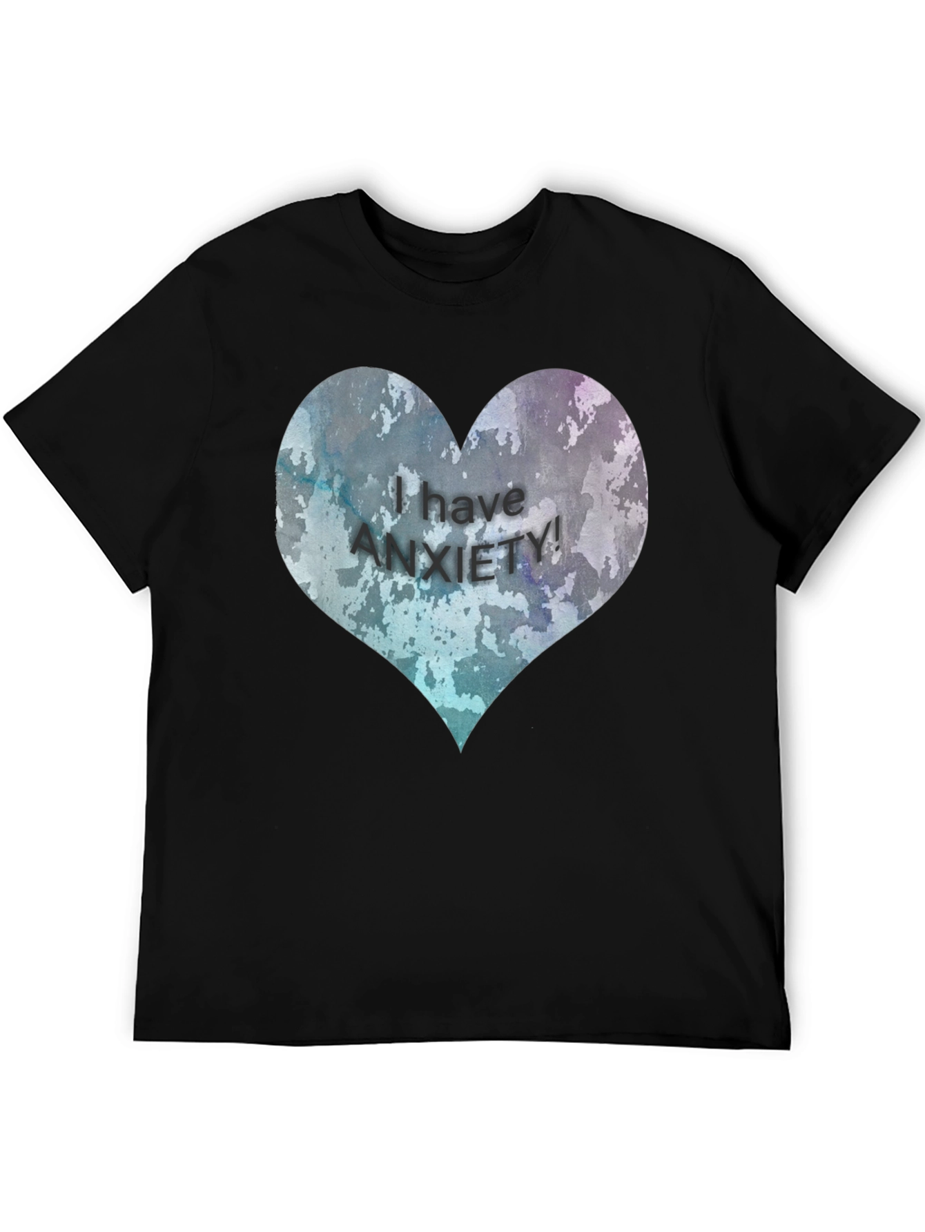 Black Anxiety Awareness Heart T-Shirt view 5