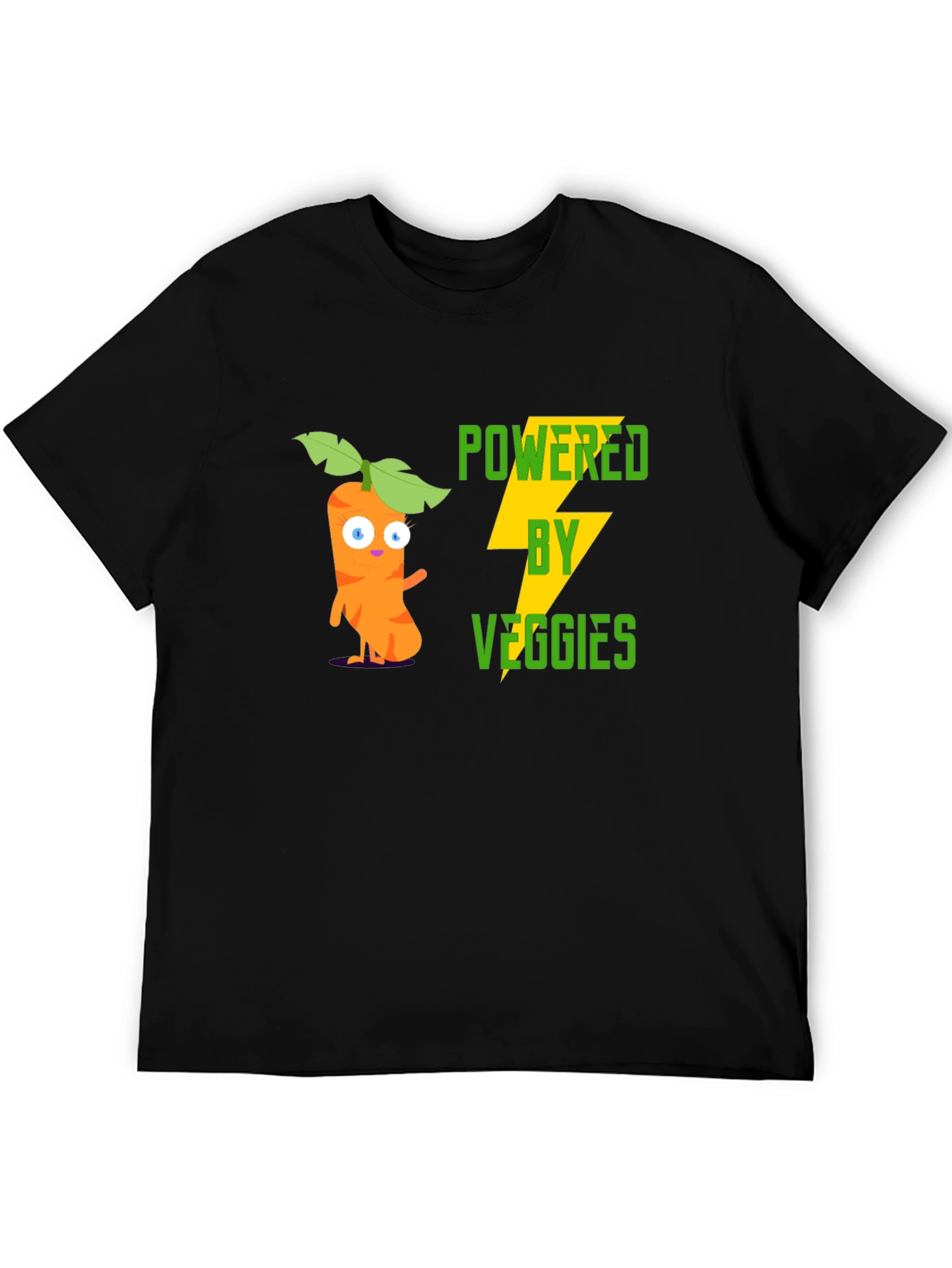 Black Powered by Veggies Graphic Tee - Black view 5