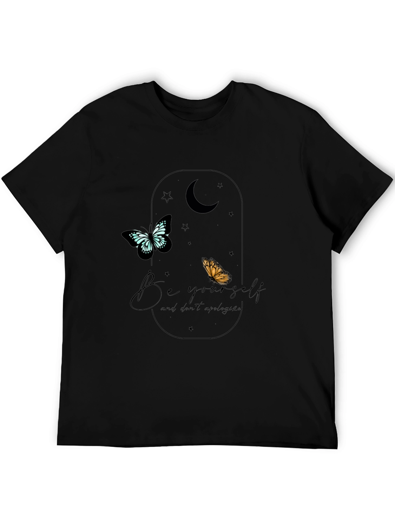 Black Be Yourself Butterfly Graphic Tee - Black view 5