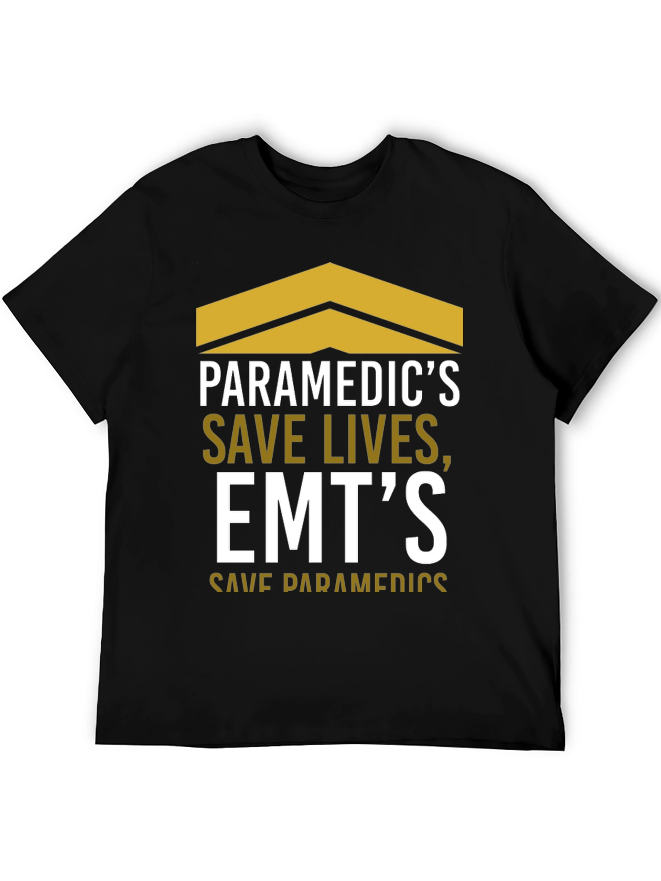 Black Paramedic & EMT Save Lives Black Graphic Tee view 5