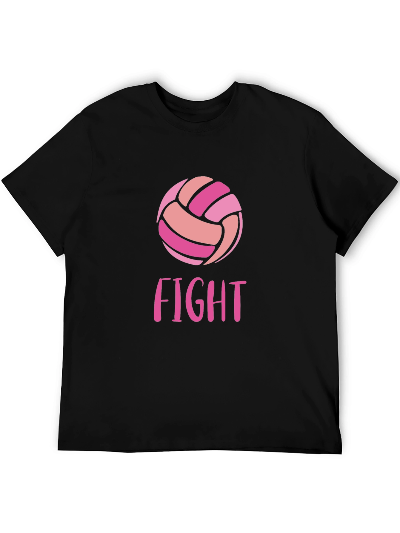 Black Volleyball Fight T-Shirt Breast Cancer Awareness view 5