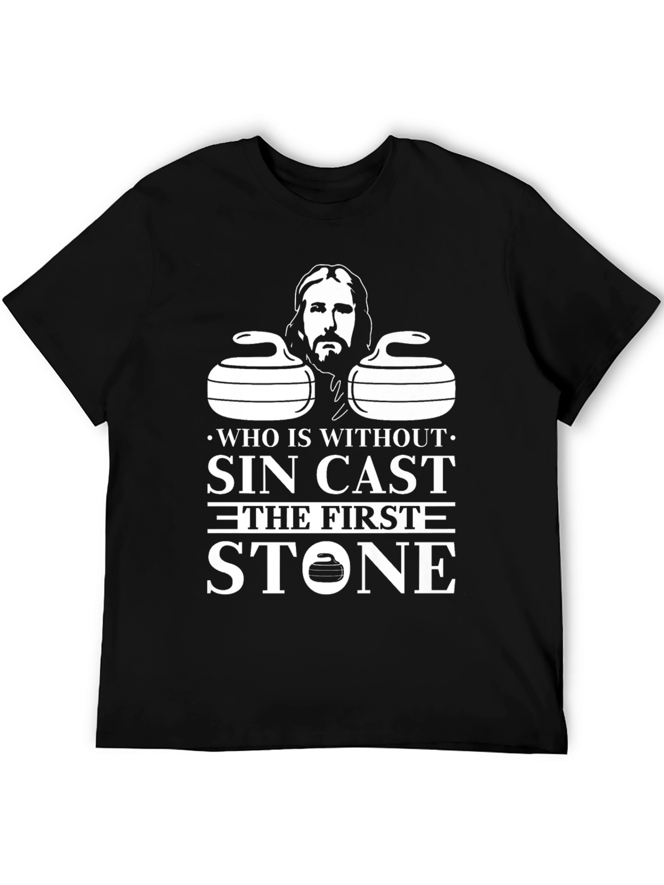 Black Who Is Without Sin Black T-Shirt view 5