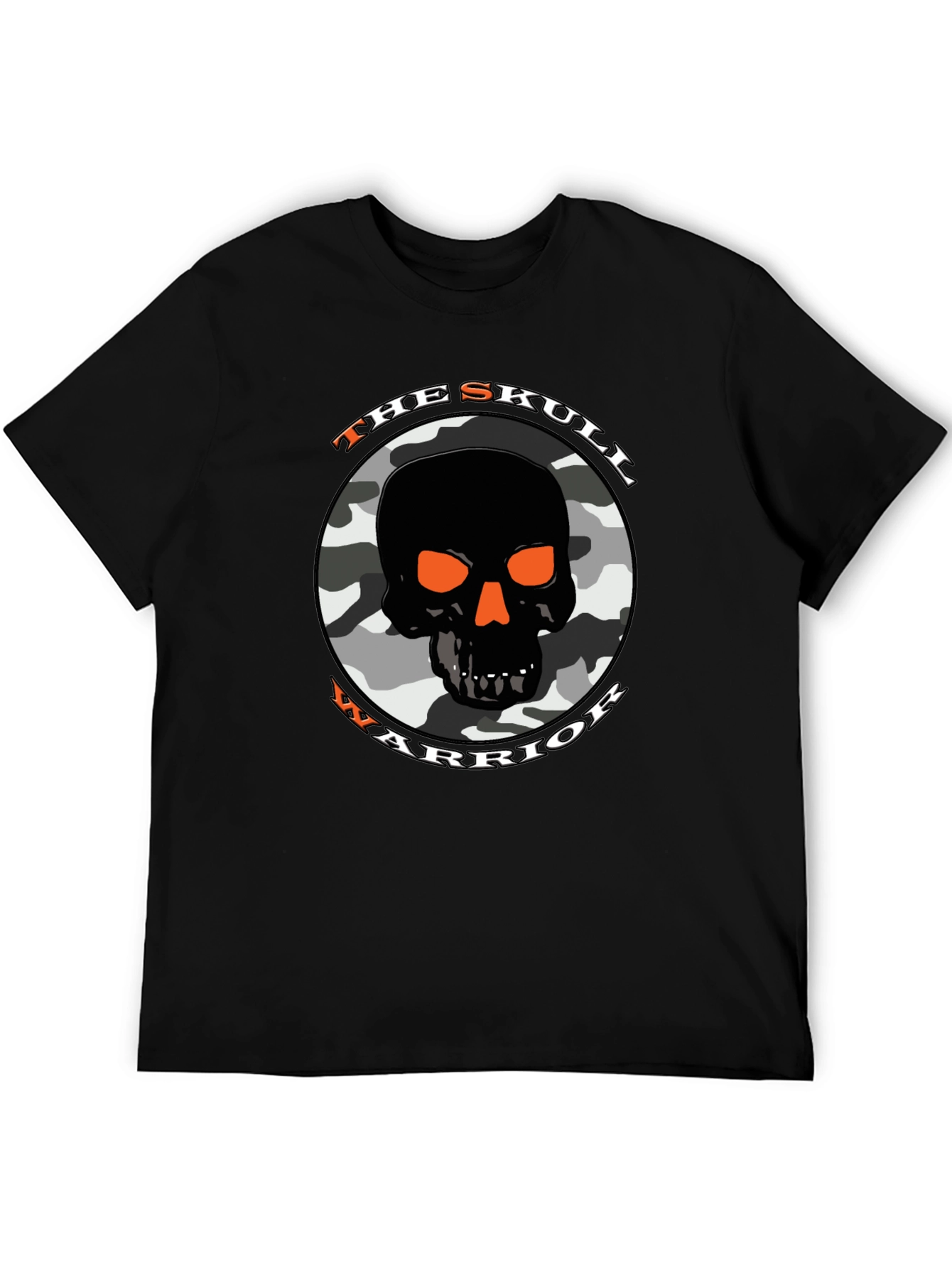 Black Skull Warrior Camo Graphic T-Shirt view 5
