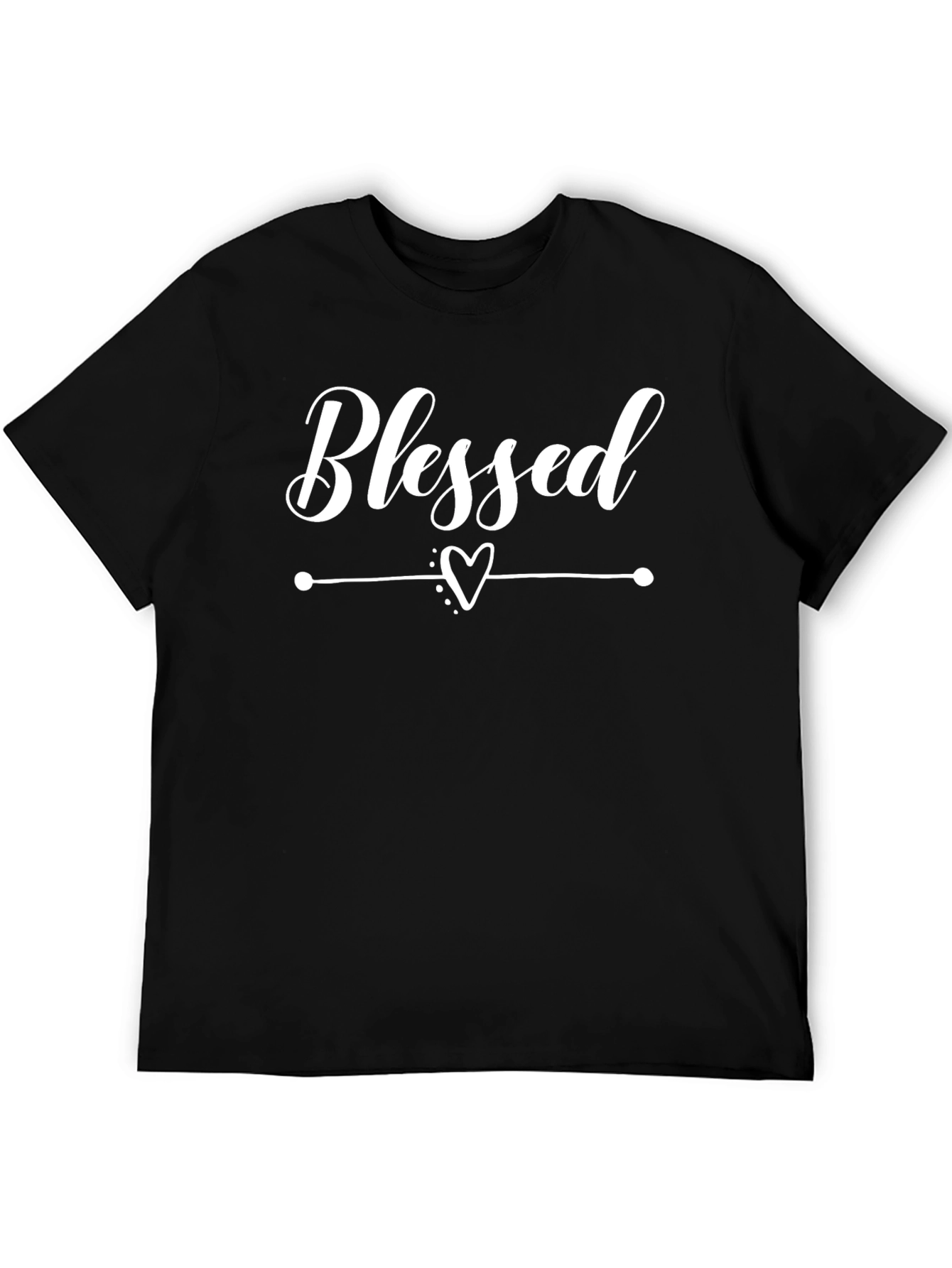 Black Blessed Graphic Tee - Soft Cotton Blend T-Shirt view 5