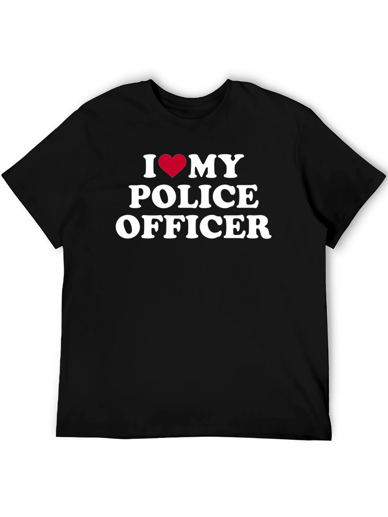 Black I Heart My Police Officer T-Shirt - Show Your Support view 5