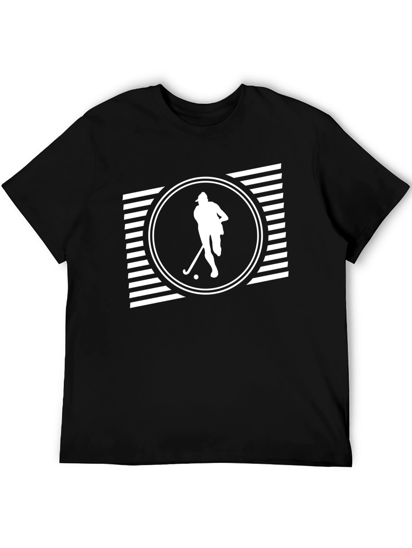 Black Hockey Player Graphic Tee - Black Cotton Blend view 5