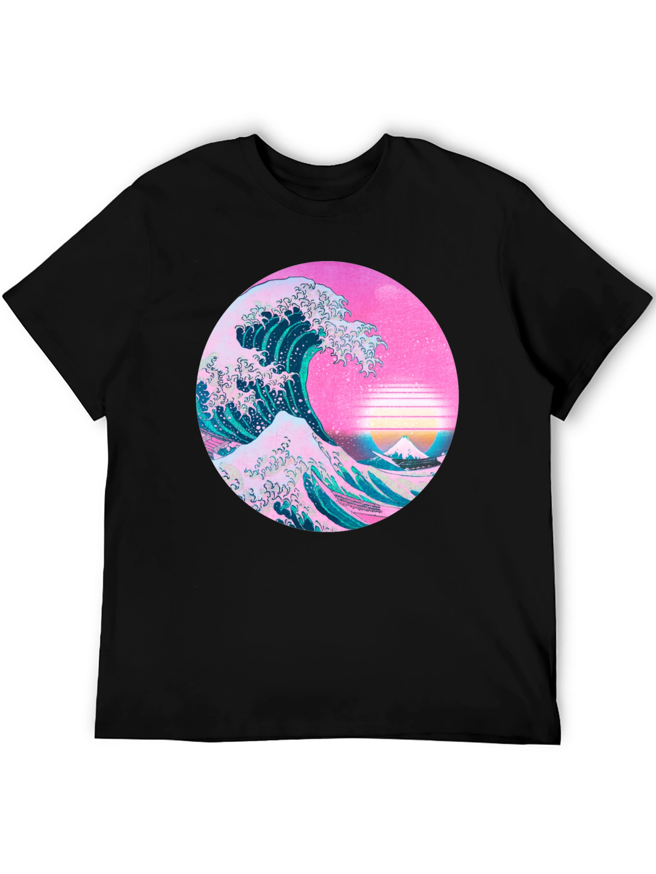 Black Great Wave Aesthetic T-Shirt view 5