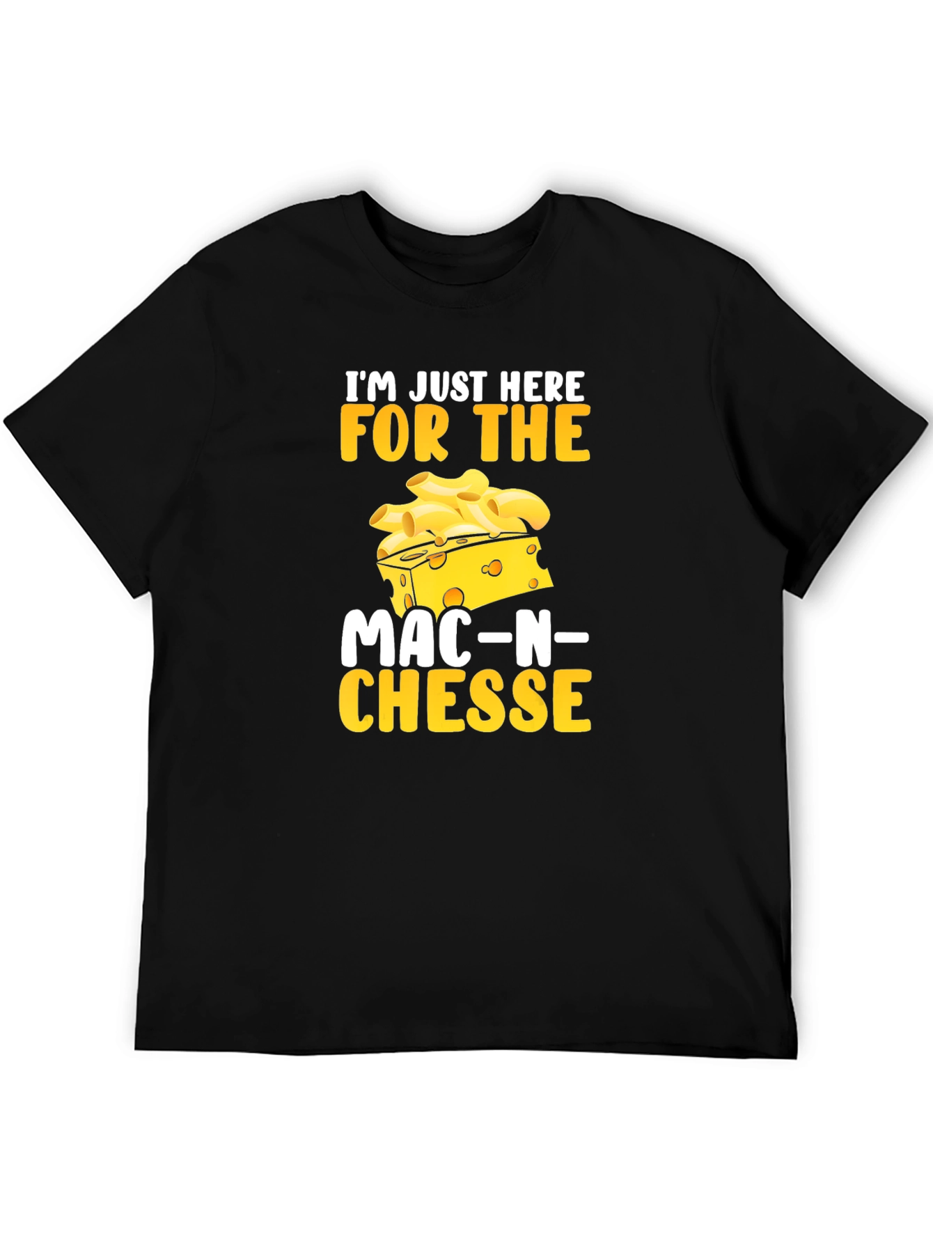 Black Mac-N-Cheese Lover T-Shirt: Just Here For the Food! view 5