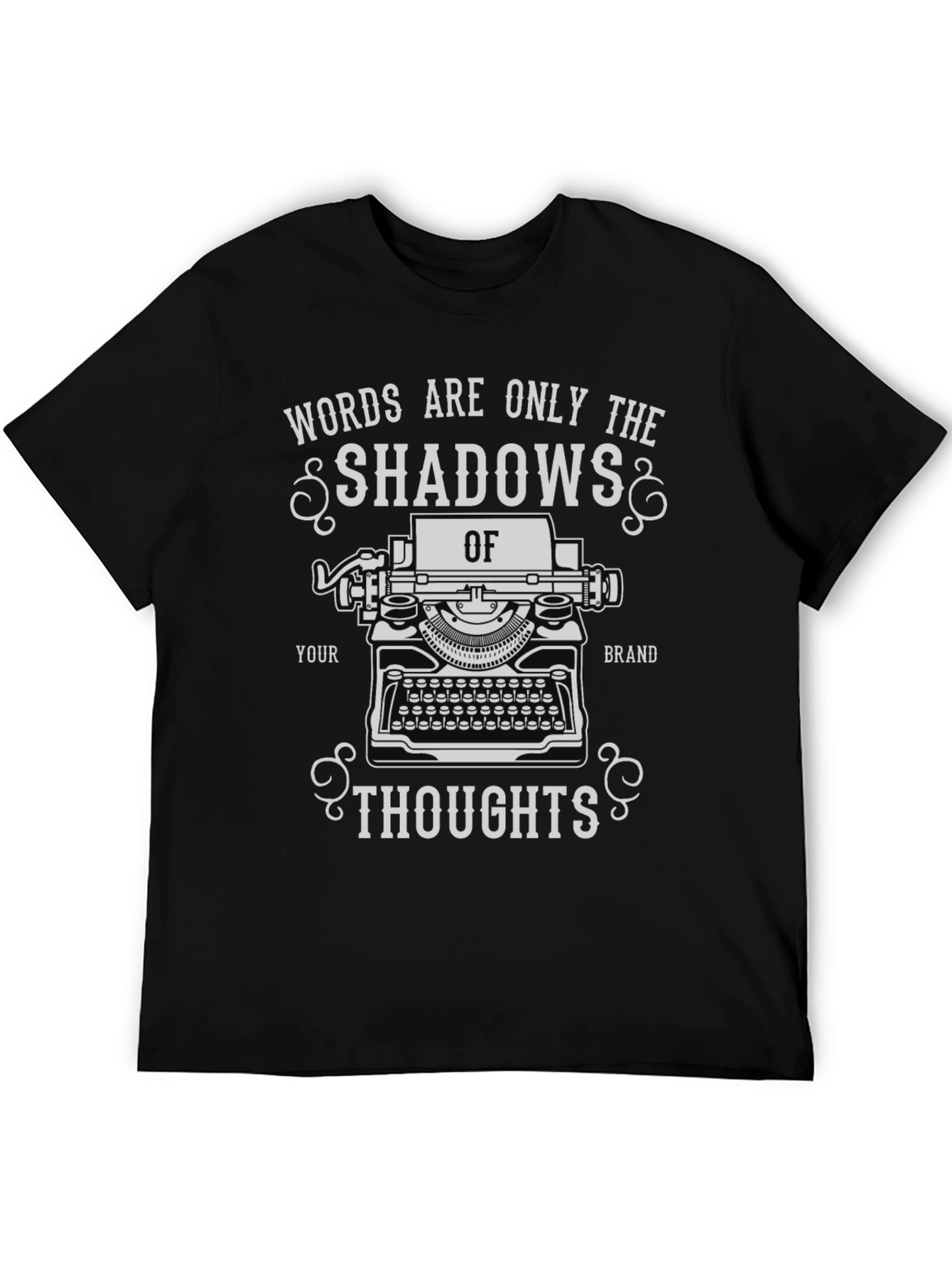 Black Shadows of Thoughts Typewriter T-Shirt view 5