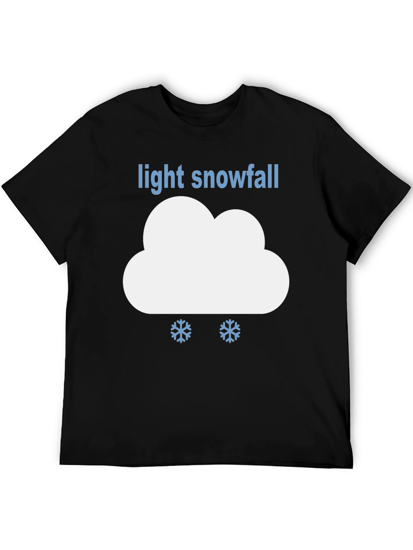 Black Light Snowfall Graphic Tee - Weather Humor T-Shirt view 5