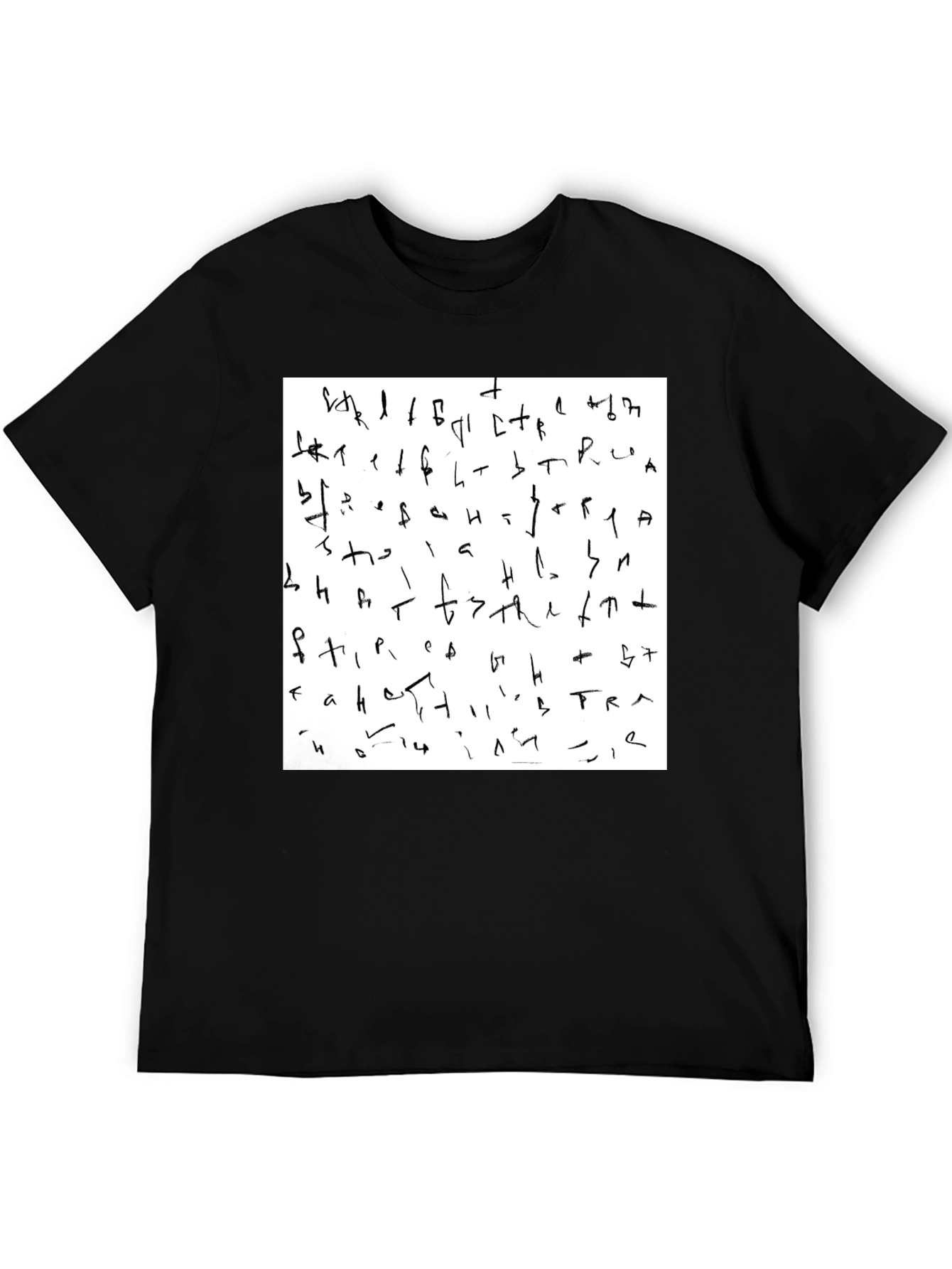 Black Abstract Graphic Print Black T-Shirt view 5