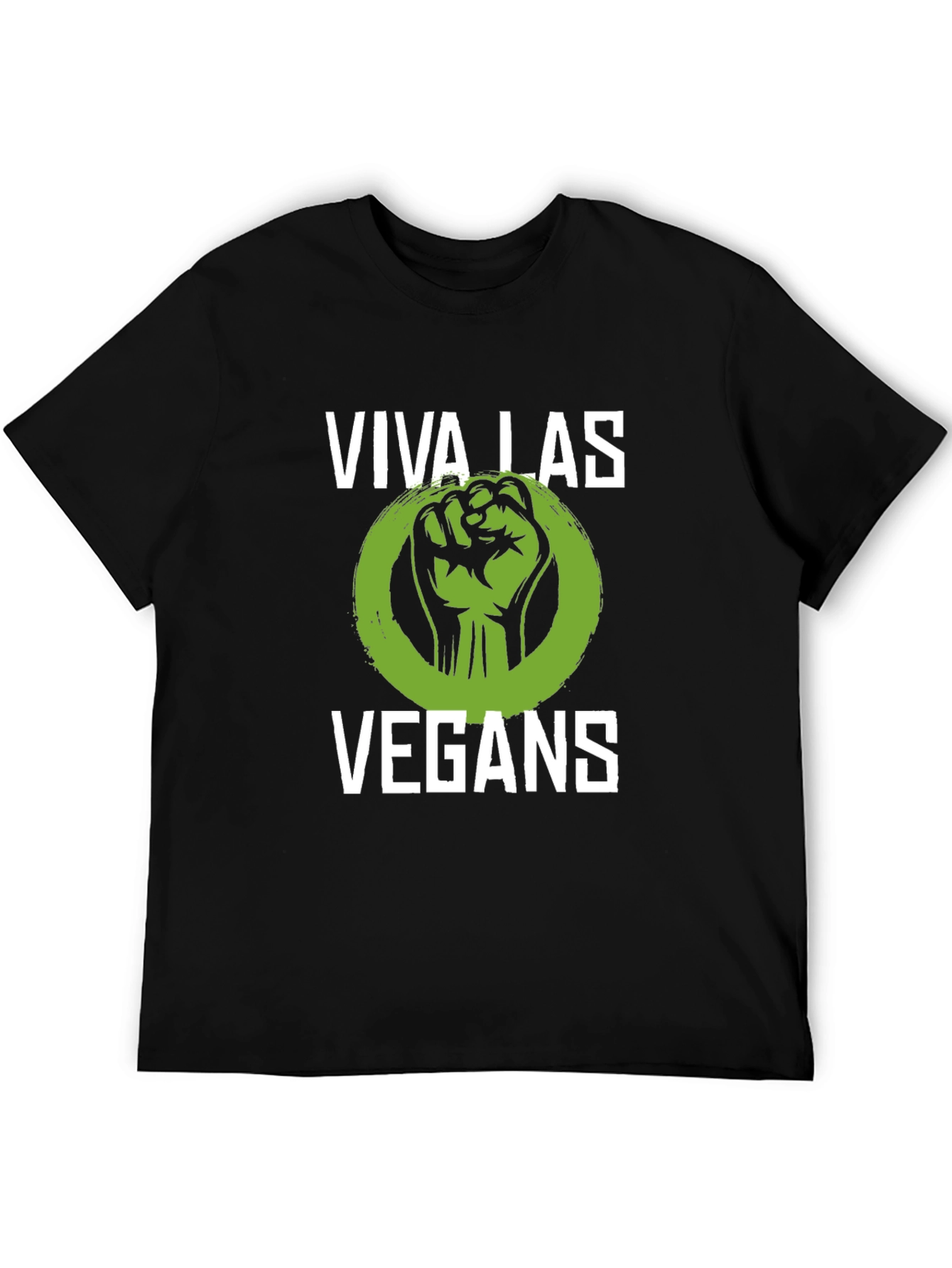 Black Viva Las Vegans Black T-Shirt - Vegan Activism Apparel view 5