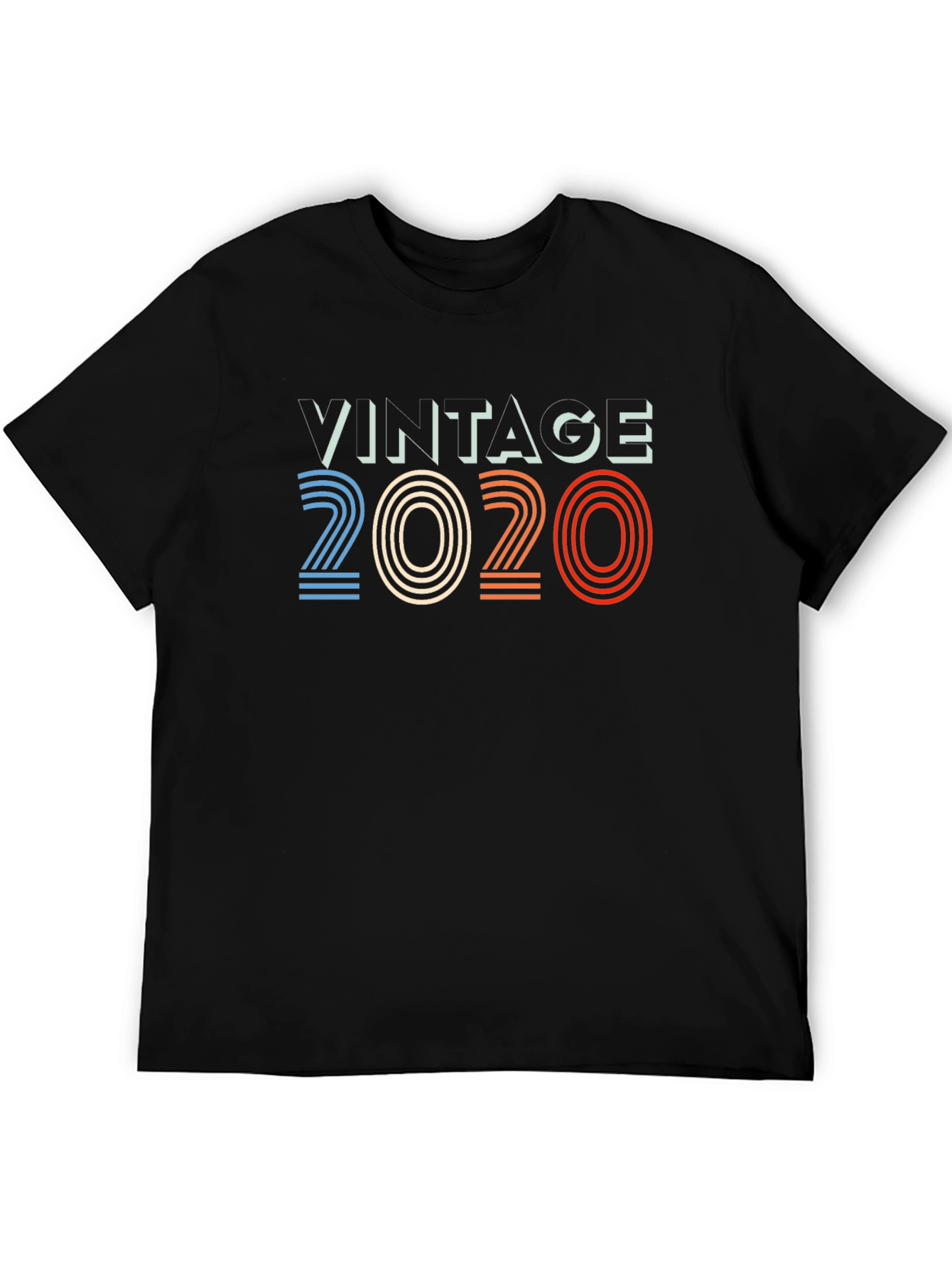 Black Vintage 2020 Graphic Tee - Retro Style view 5