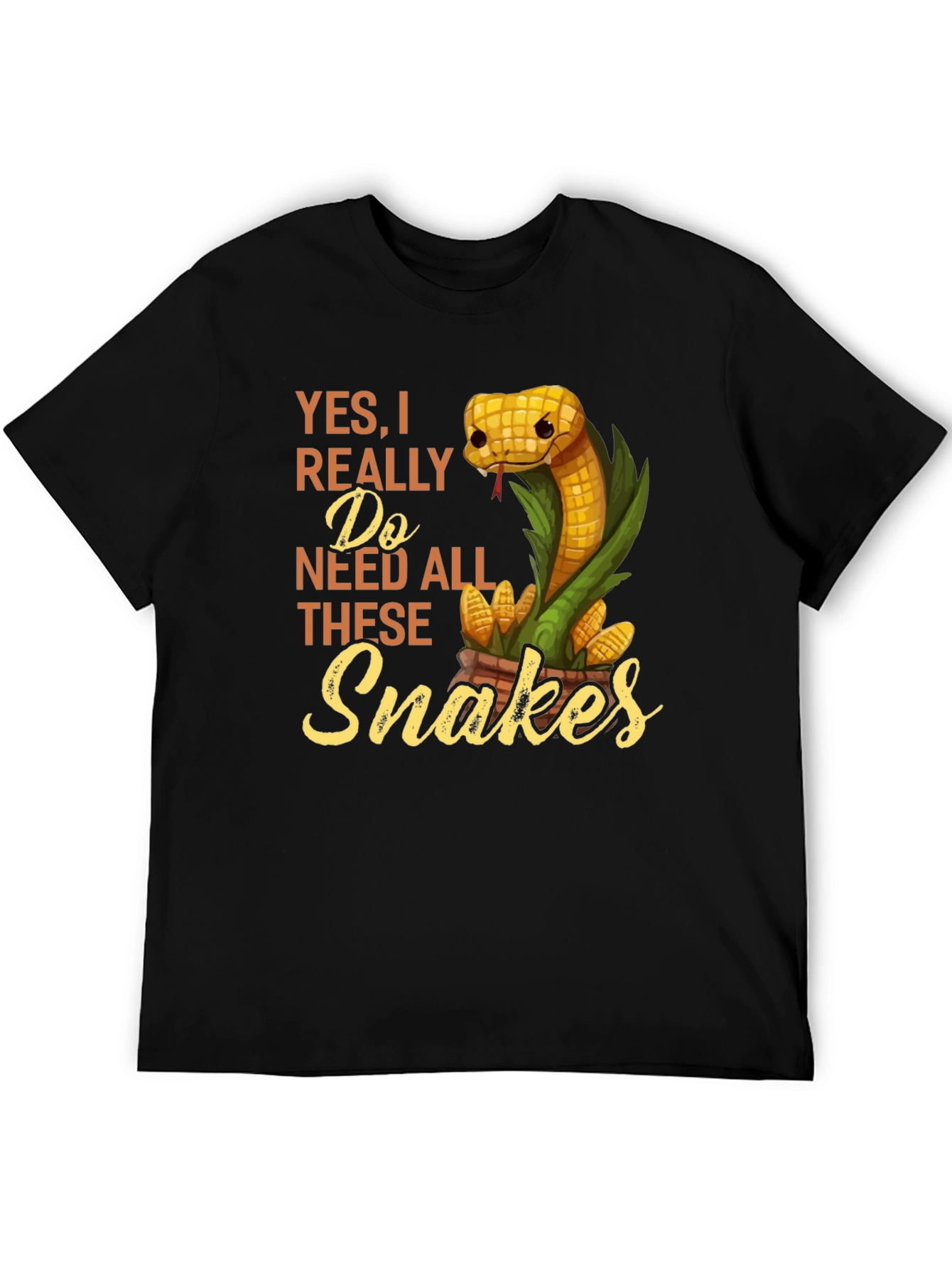 Black Funny Snake Lover T-Shirt view 5