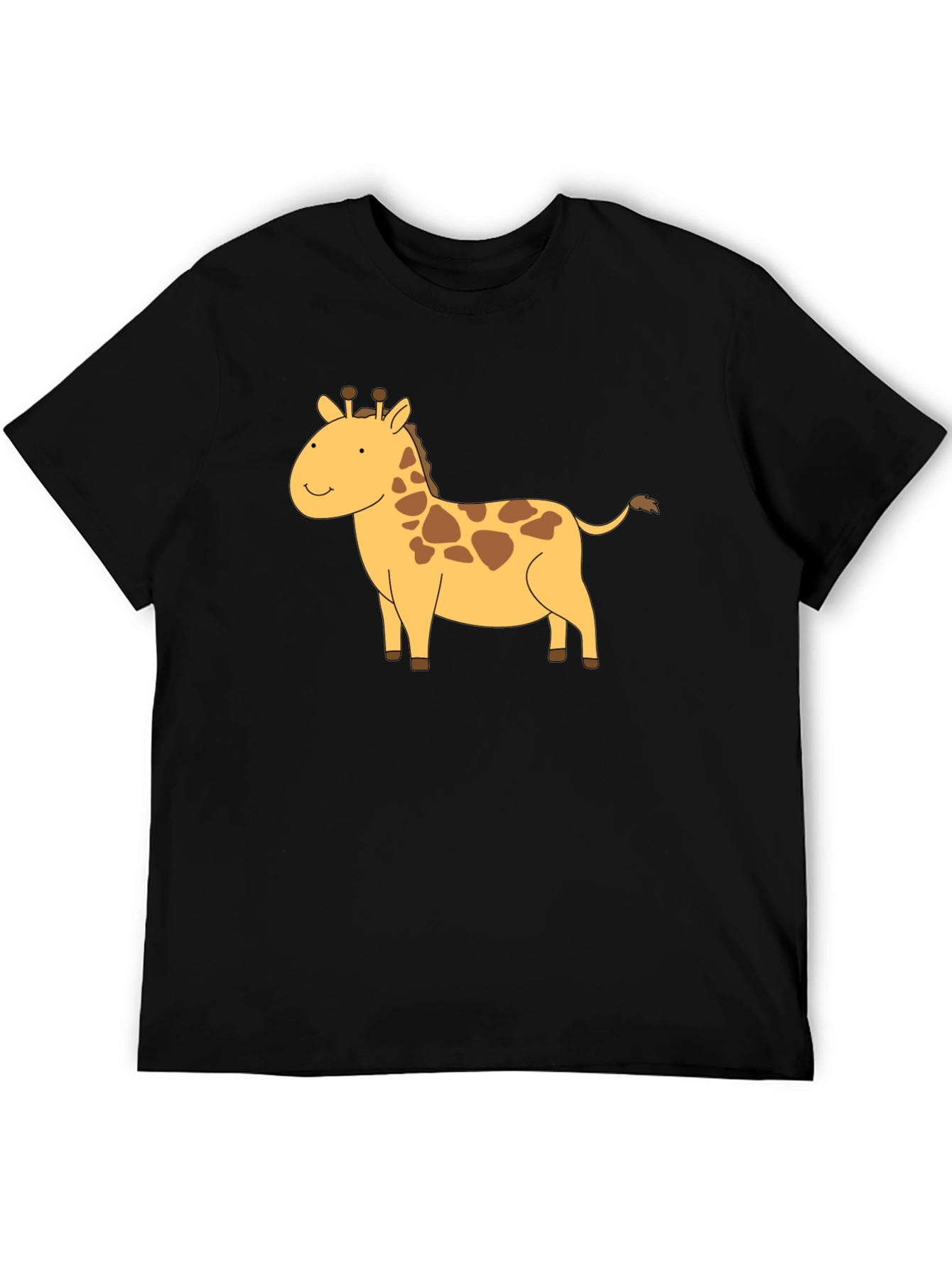 Black Giraffe Graphic Tee - Black Cotton T-Shirt view 5