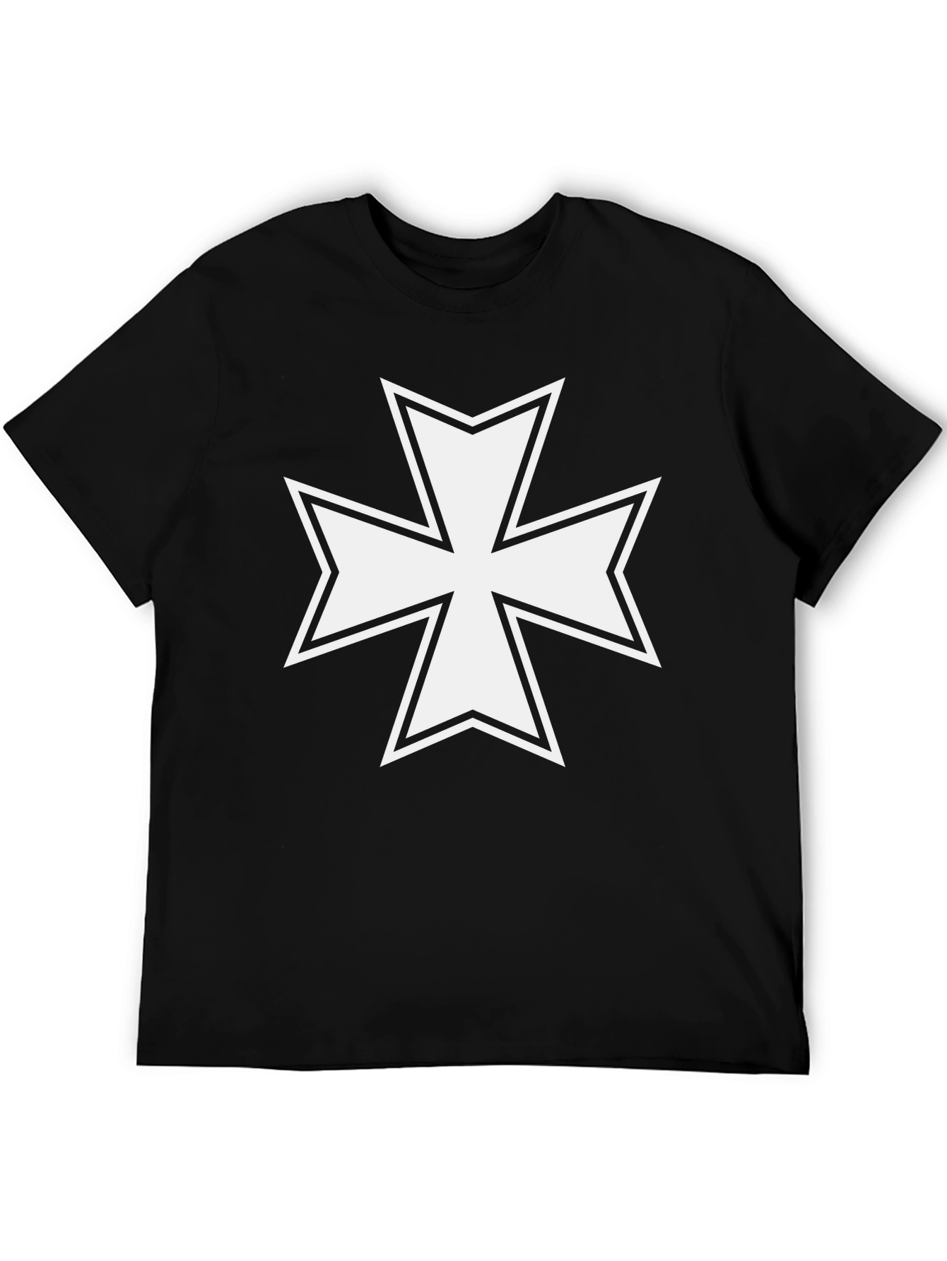 Black Iron Cross Graphic T-Shirt - Black Cotton Tee view 5