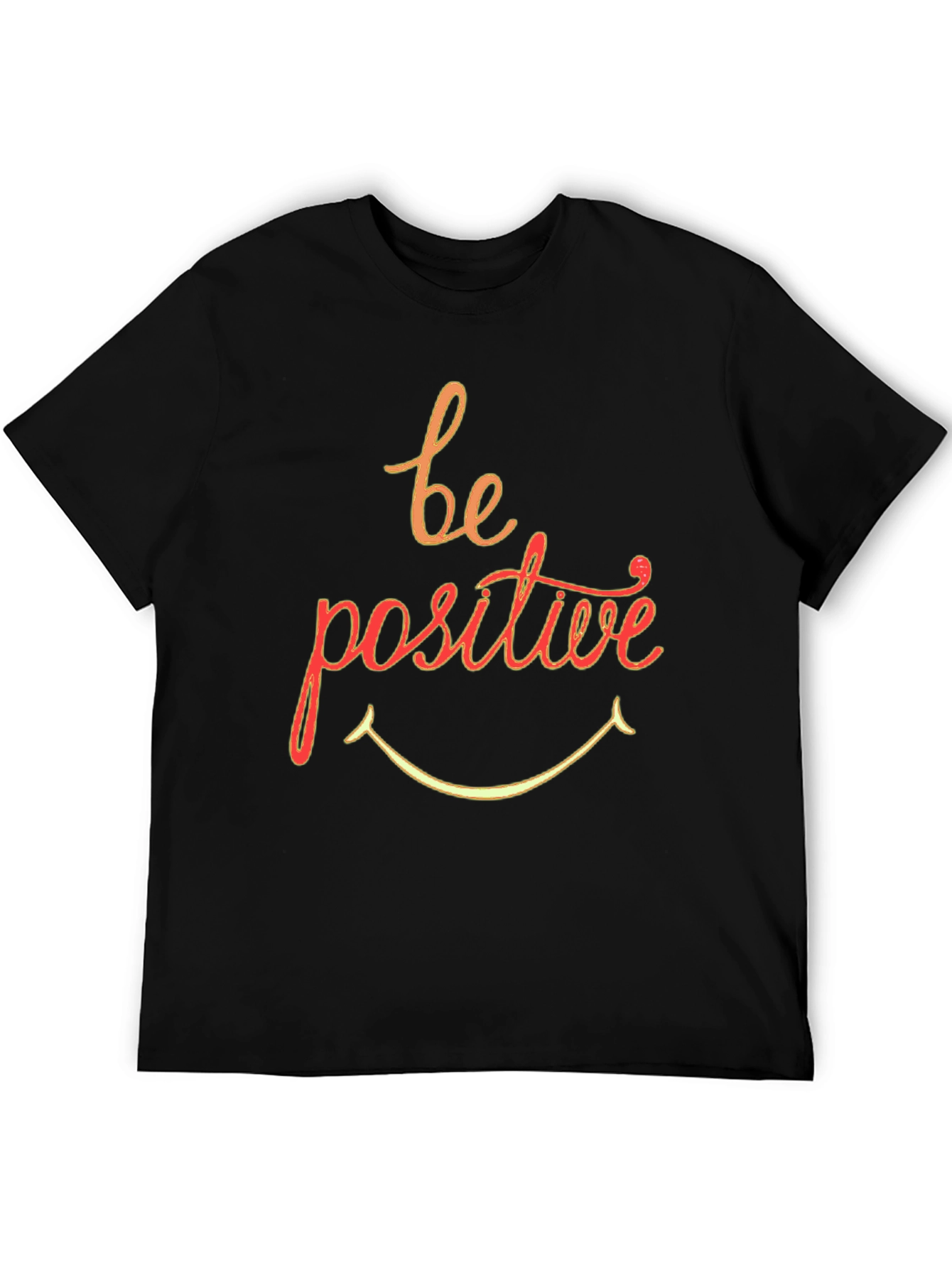 Black Be Positive Graphic T-Shirt - Black Crew Neck view 5