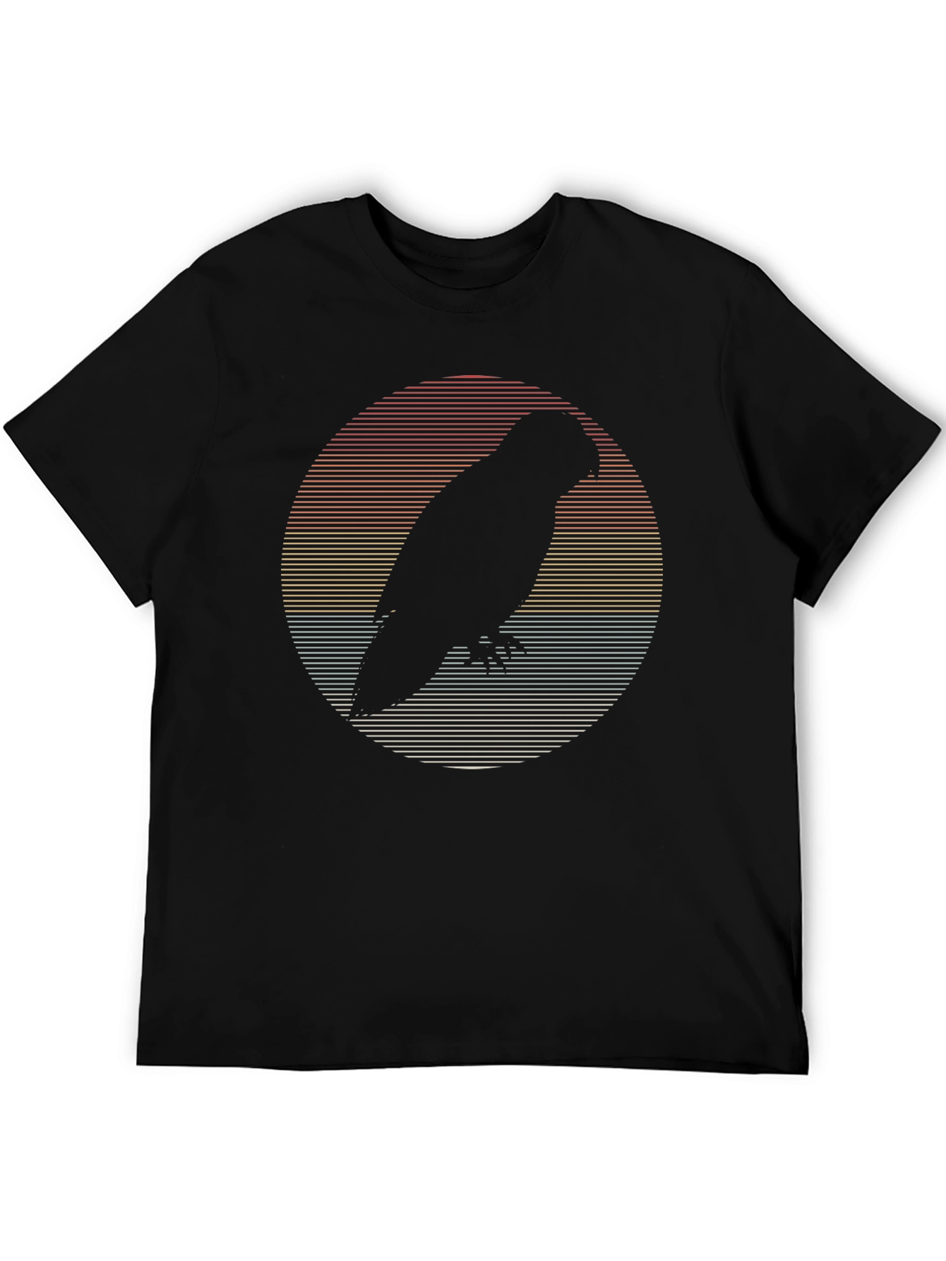 Black Retro Owl Graphic T-Shirt - Men's Black Tee view 5