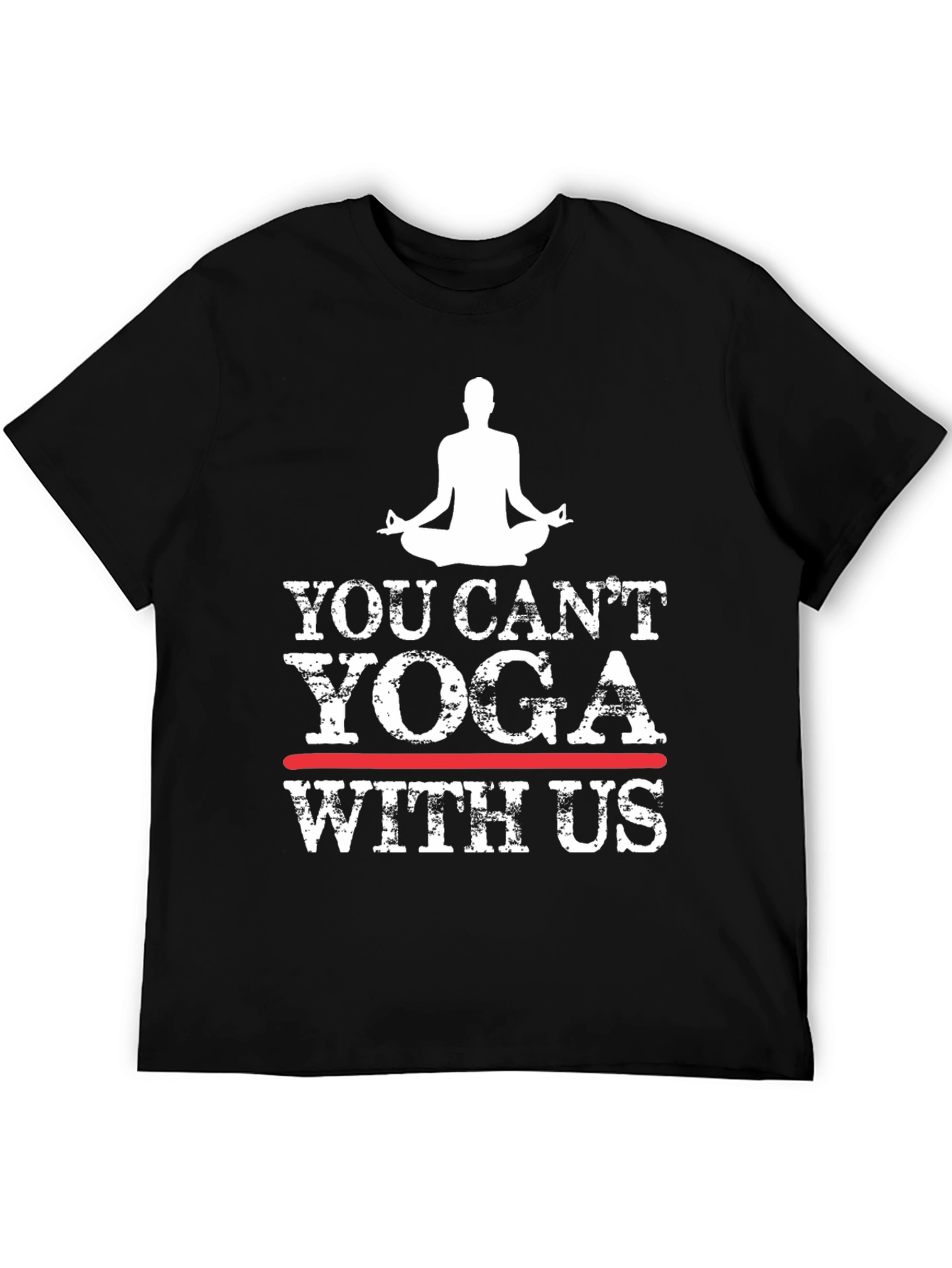 Black Yoga Graphic T-Shirt - You Can't Yoga With Us view 5