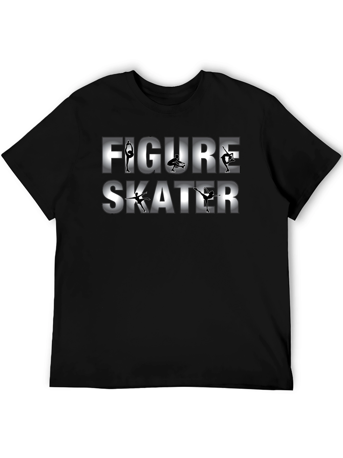Black Figure Skater Graphic Print T-Shirt - Black view 5