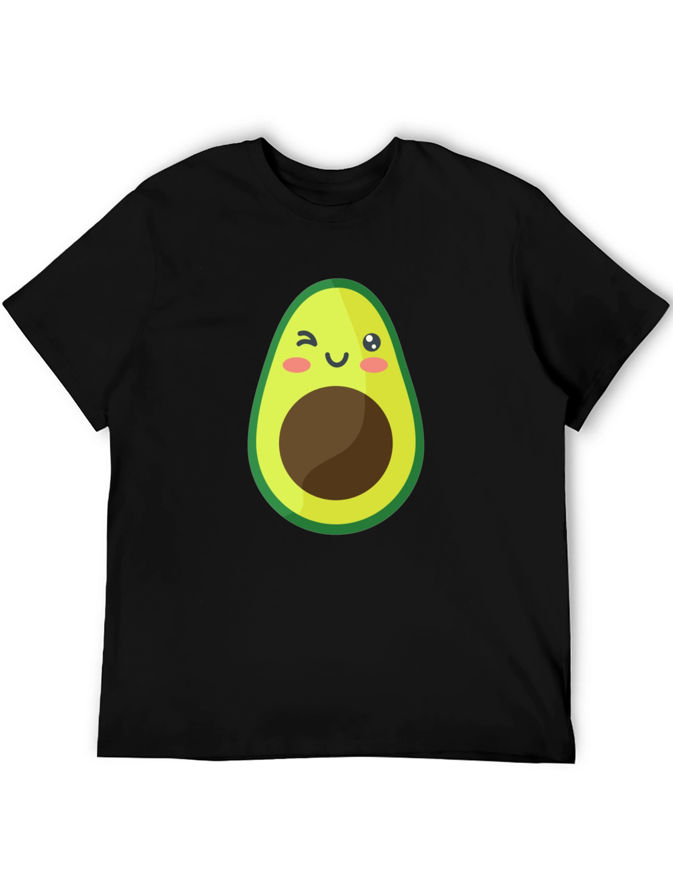 Black Cute Avocado Graphic Black T-Shirt view 5