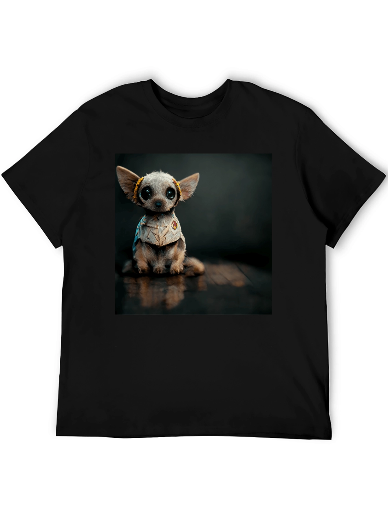 Black Cute Chihuahua Dog T-Shirt view 5