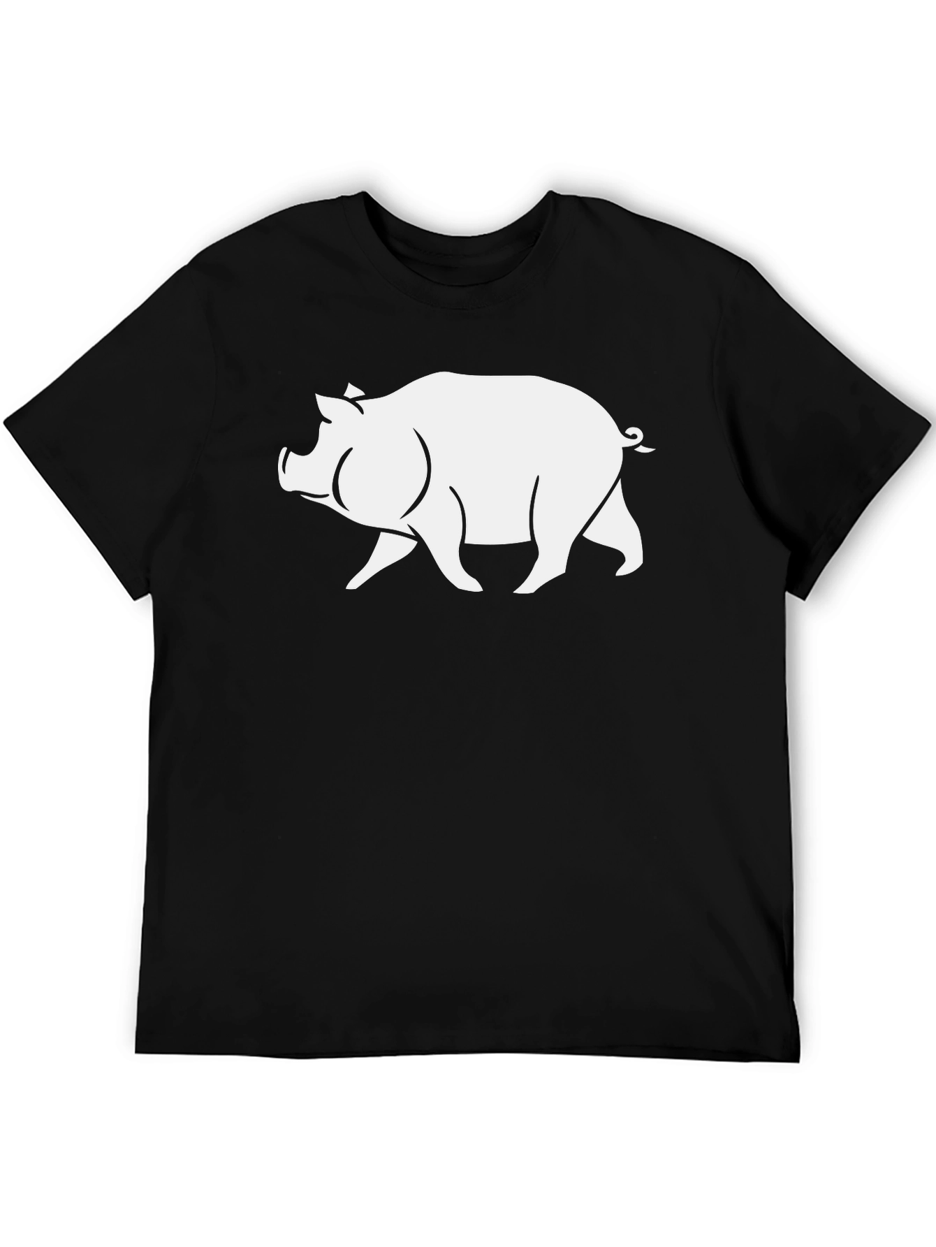 Black Pig Graphic T-Shirt - Black Casual Tee view 5