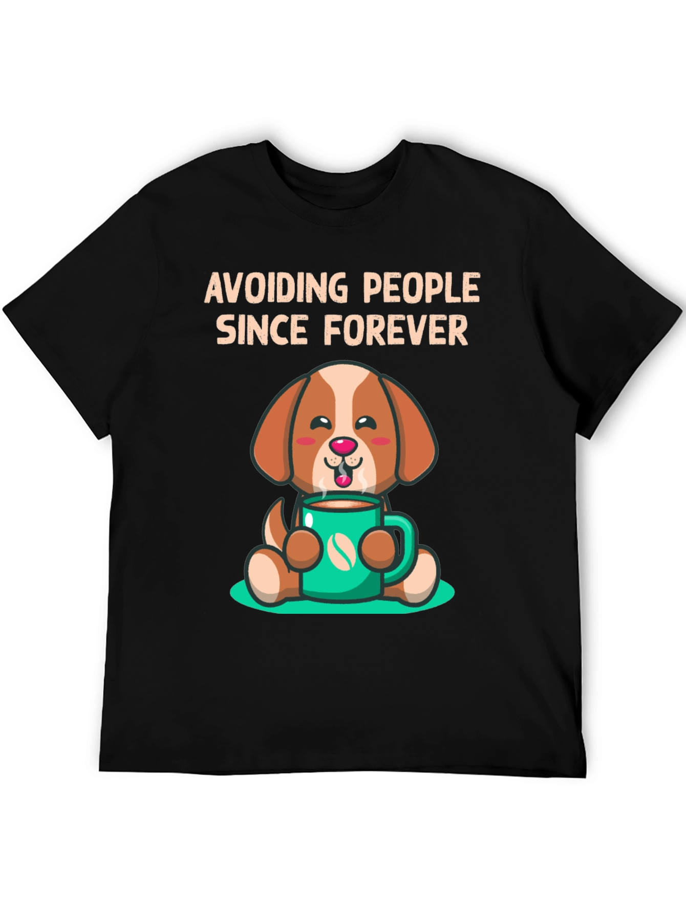 Black Avoiding People Dog T-Shirt view 5