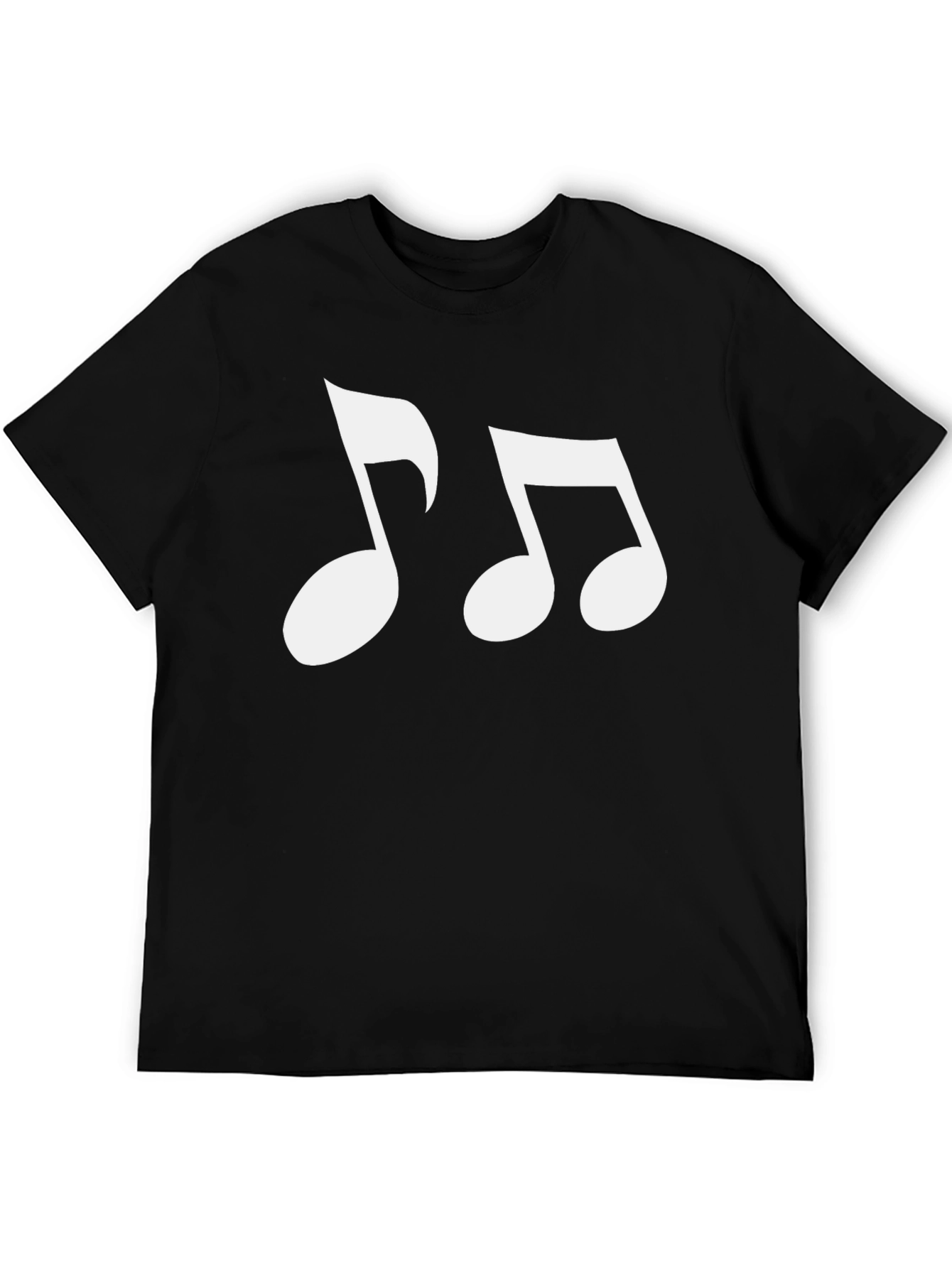 Black Musical Note Graphic Tee - Black Cotton Blend view 5