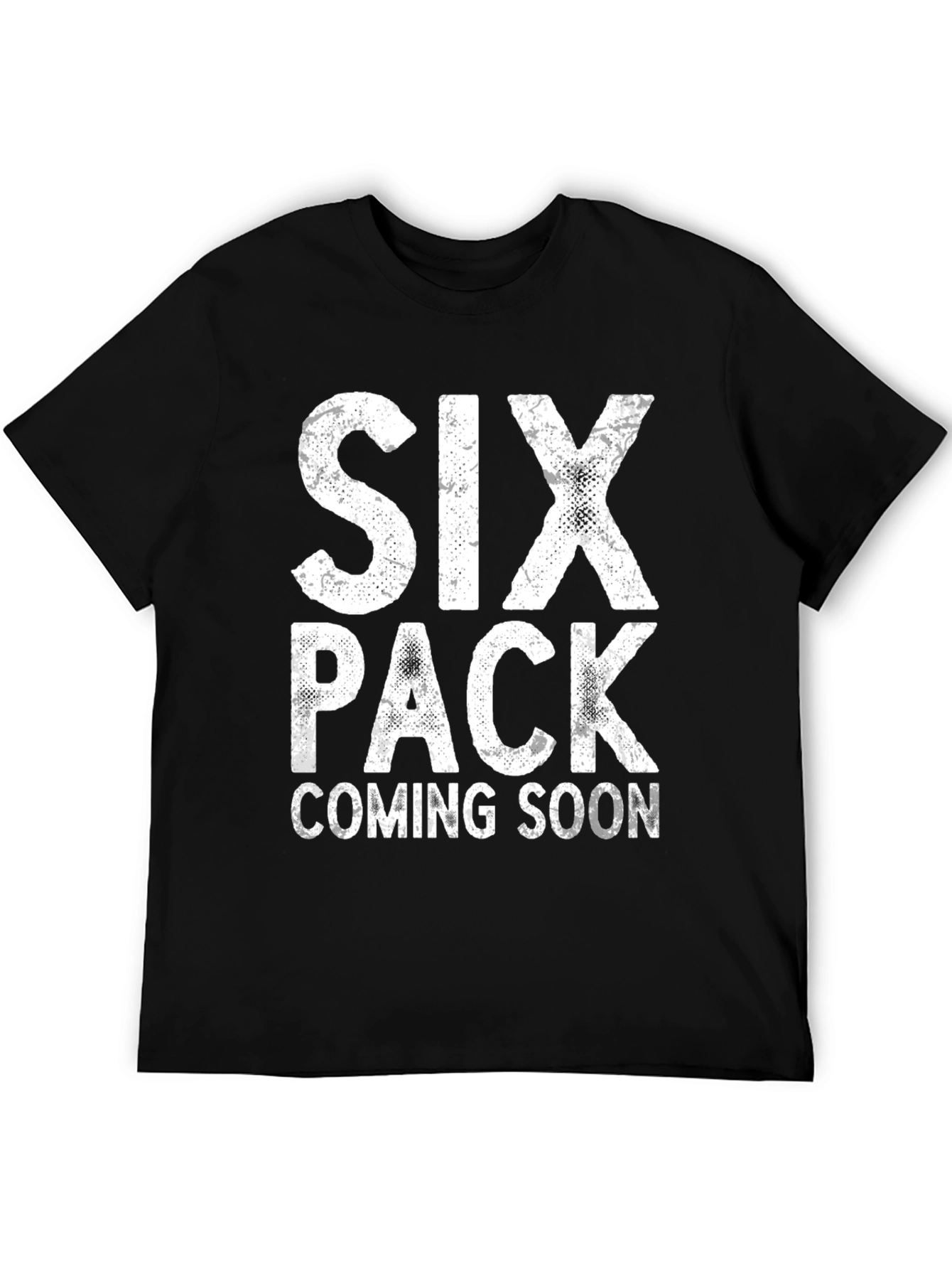Black Six Pack Coming Soon Funny Men's Black T-Shirt view 5