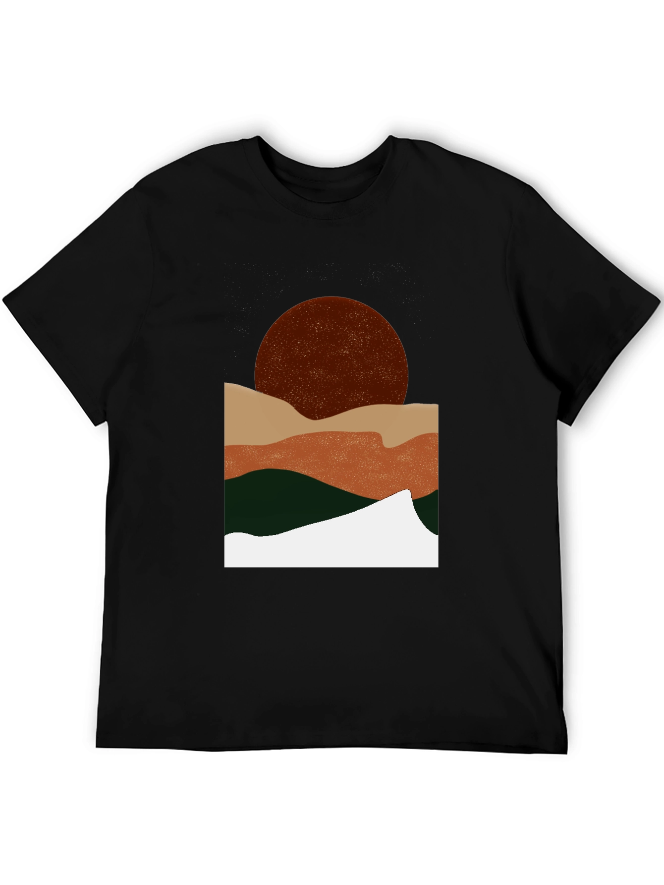 Black Abstract Landscape Graphic T-Shirt view 5
